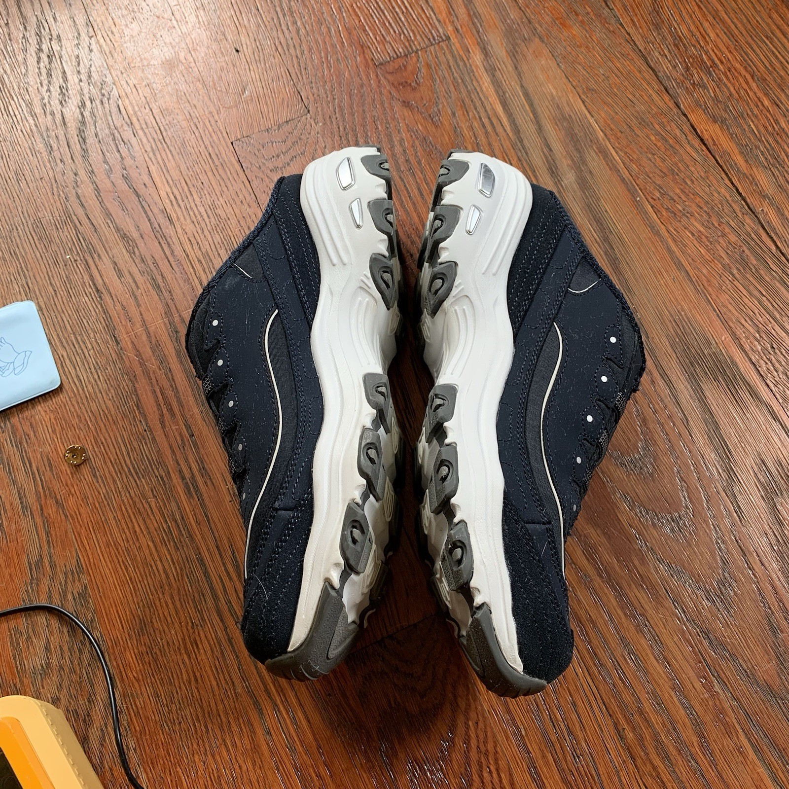 Skechers D’Lites Sneakers Women Size 10 Shoes Blue White Slip On Navy White Mule