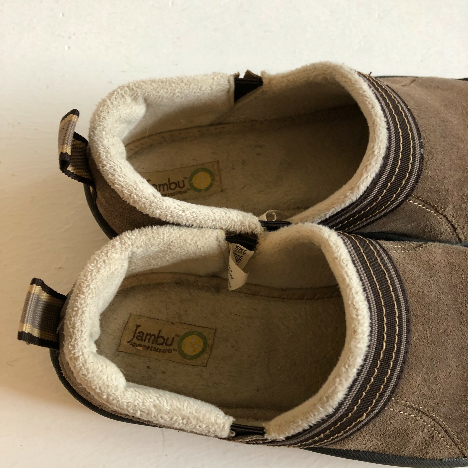 Jambu Slip On Womens Shoes Sz 6.5M Fleece Lined All Terra Design Leather Tan Brn