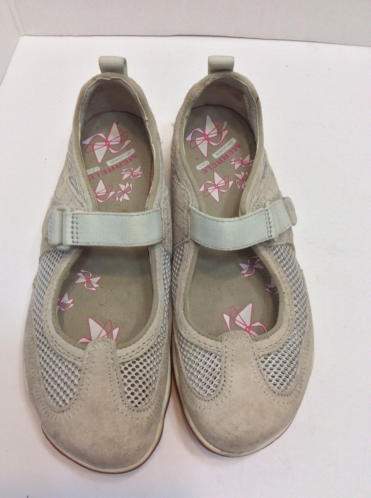 MERREL Air Cushion Gray Mesh/Suede Mary Jane Comfort Women Shoes Size US8 UK5.5