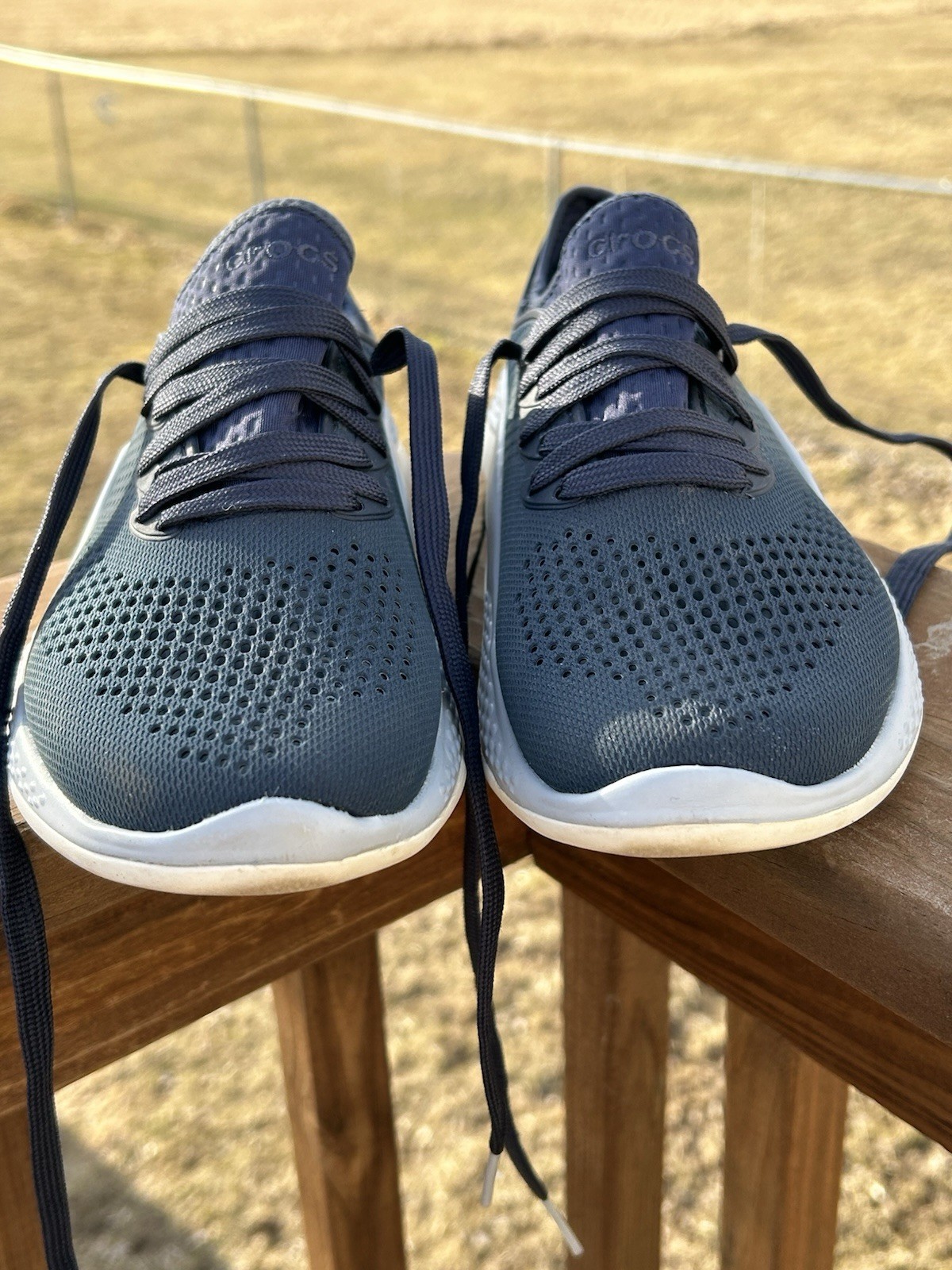 Crocs Literide 360 Pacer Sneakers Blue Lace Up Comfort Water Shoes Women’s 8