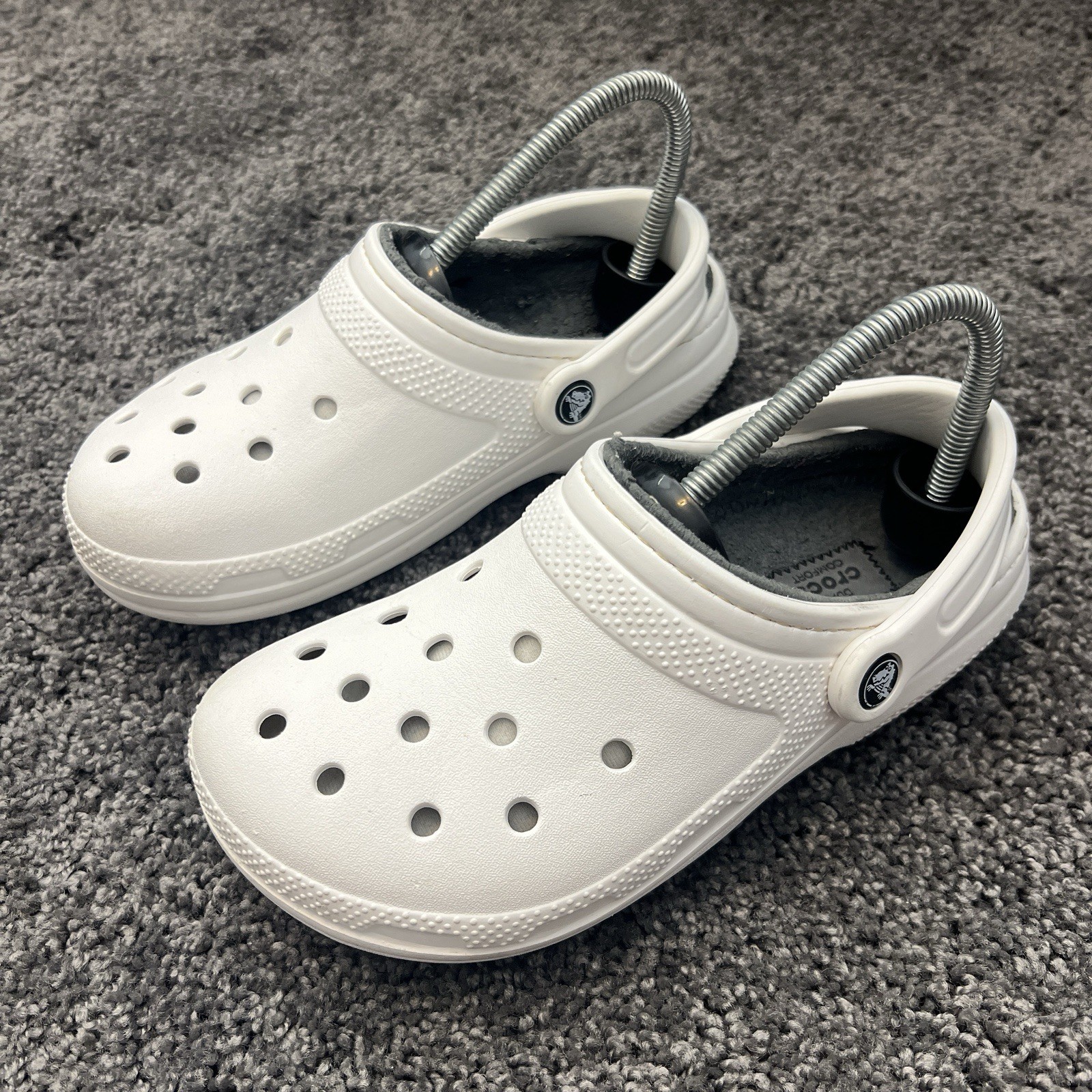 Crocs Dual Comfort Casual Unisex Adult White Lined Slip On Clogs Size M 4 W 6