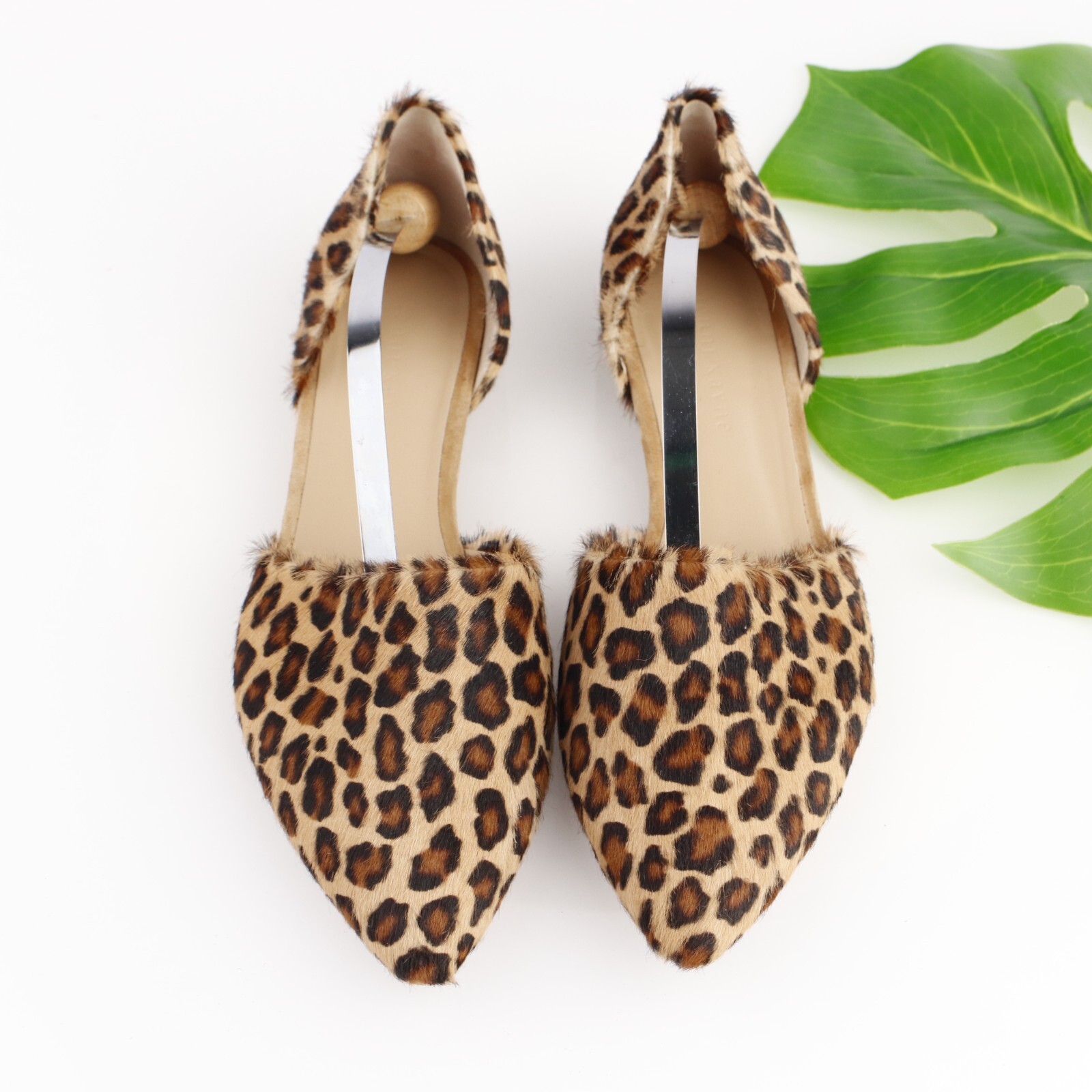 Jenni Kayne Womens D’Orsay Flat Size 40 10 Brown Leopard Pointed Pony Hair Shoe
