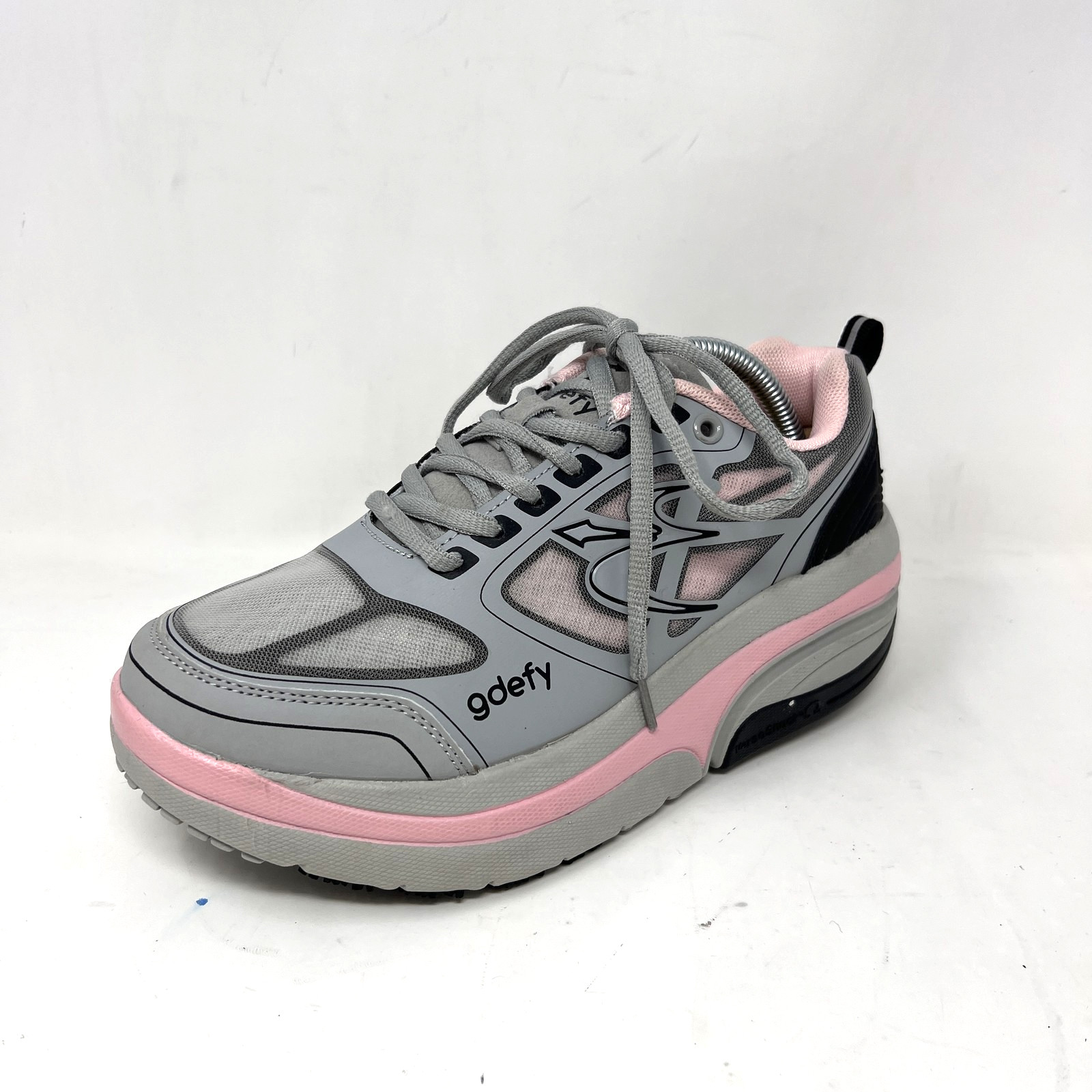 Gdefy Mighty Walk Shoes Womens Size 8.5 Gray Pink Athletic Comfort Sneakers Mom