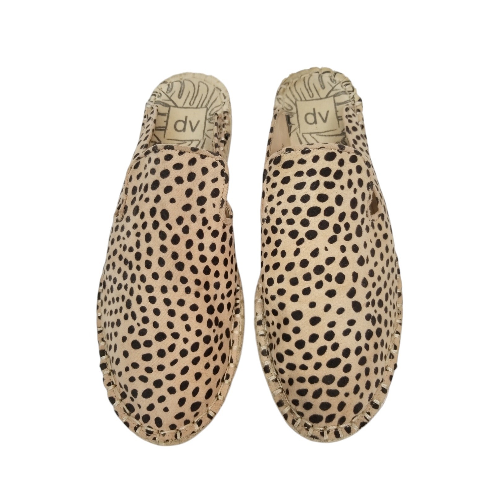 dv by Dolce Vita Women’s Animal Print Spotted Mule Espadrilles Tan Brown Size 8