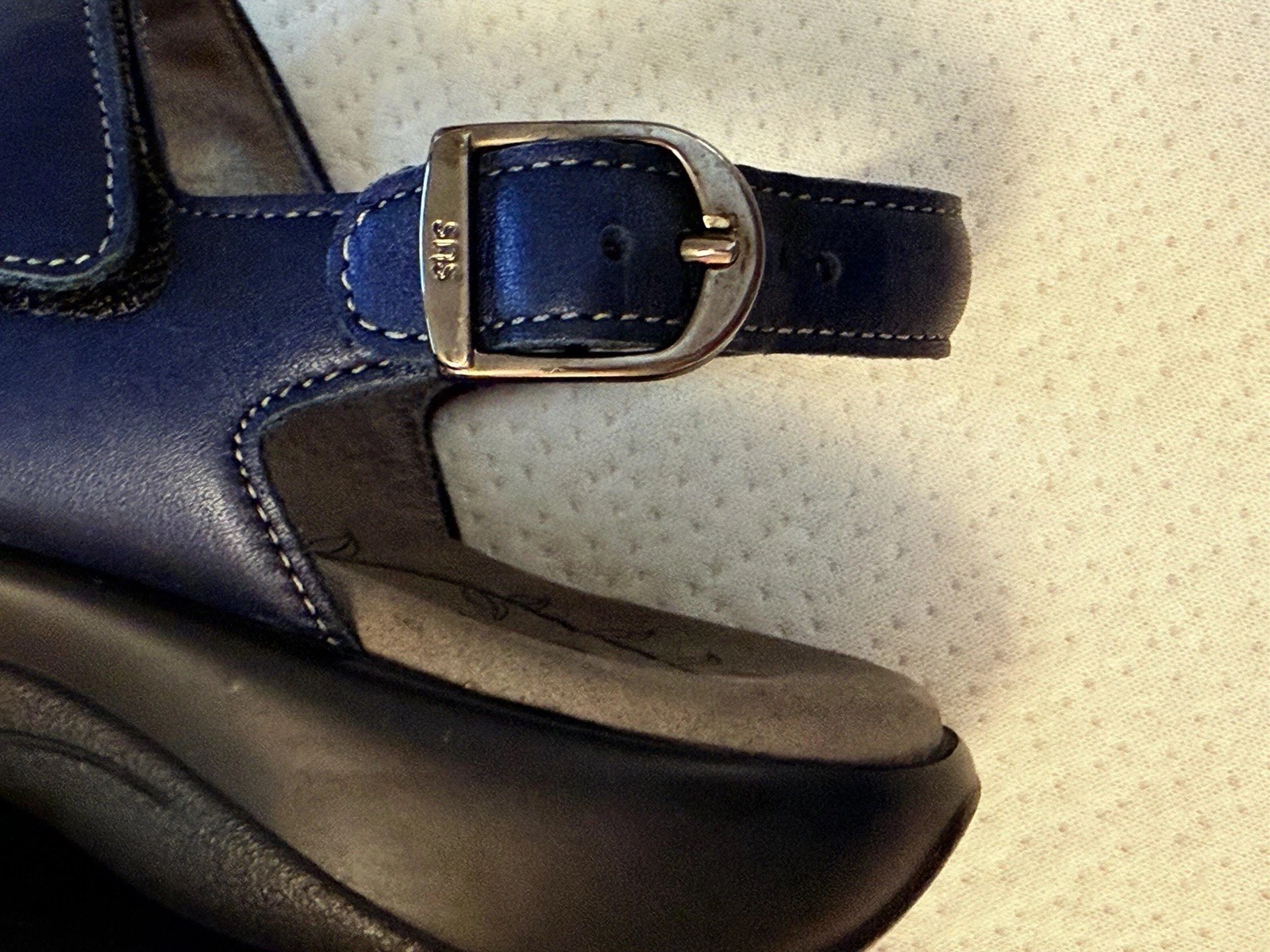 SAS Women’s Nudu Sandals 7N Navy Blue Adjustable Comfort Casual Leather USA Made