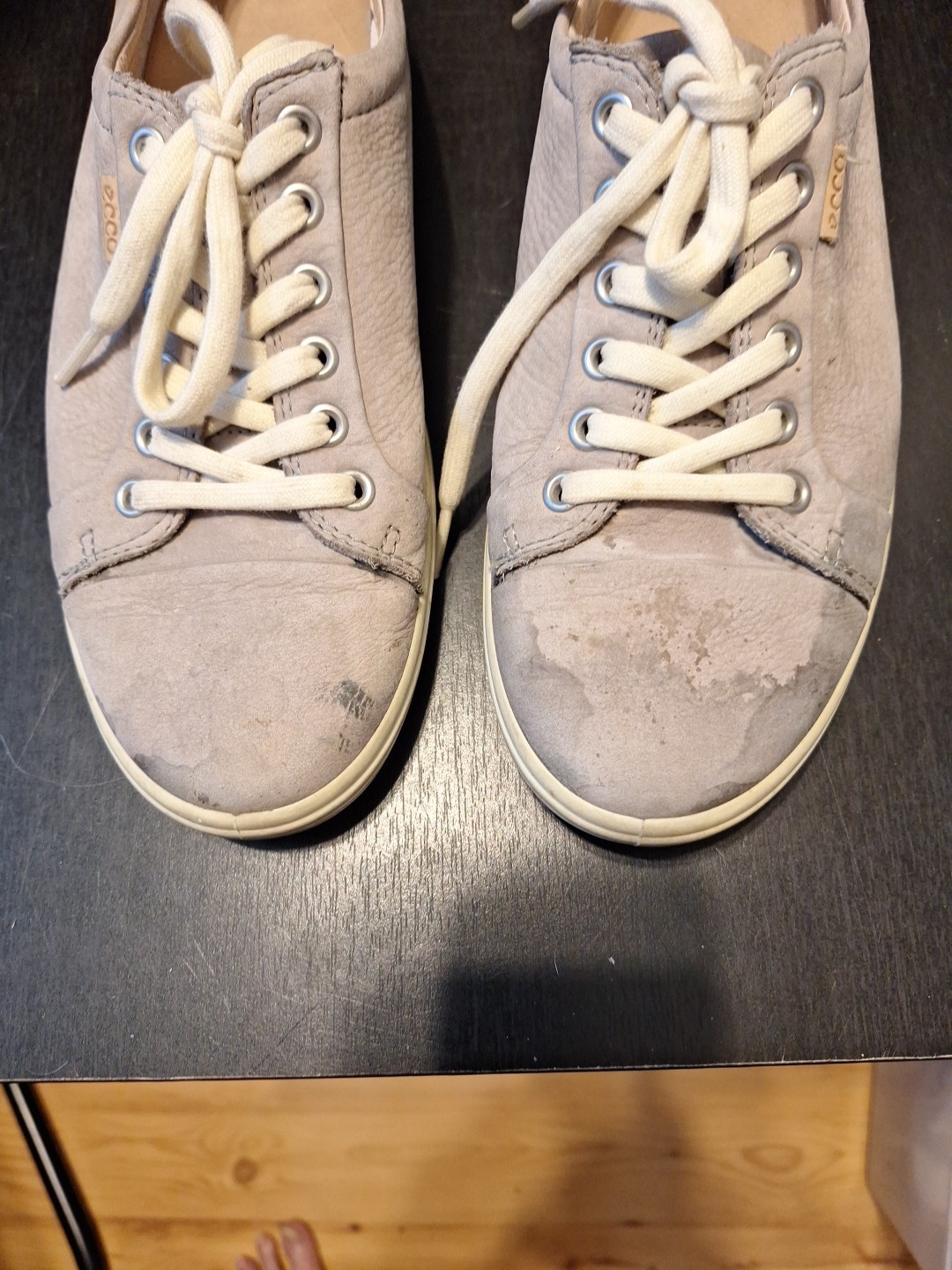 ECCO Soft 7 Grey Leather Walking Sneakers Comfort Casual Shoes Women’s