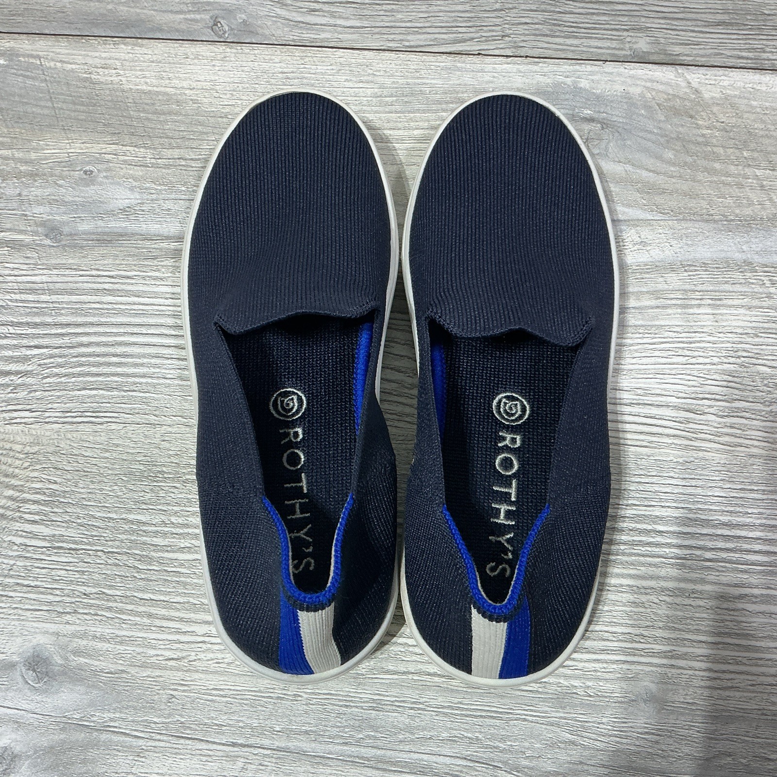 Rothy’s The Original Slip On Sneaker Women’s Casual Shoe Navy Blue Size 6.5
