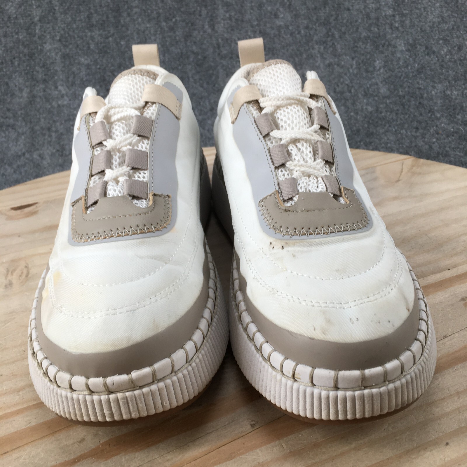 Cougar Shoes Womens 9 Sayah Casual Sneakers Flats Comfort White Leather Lace Up