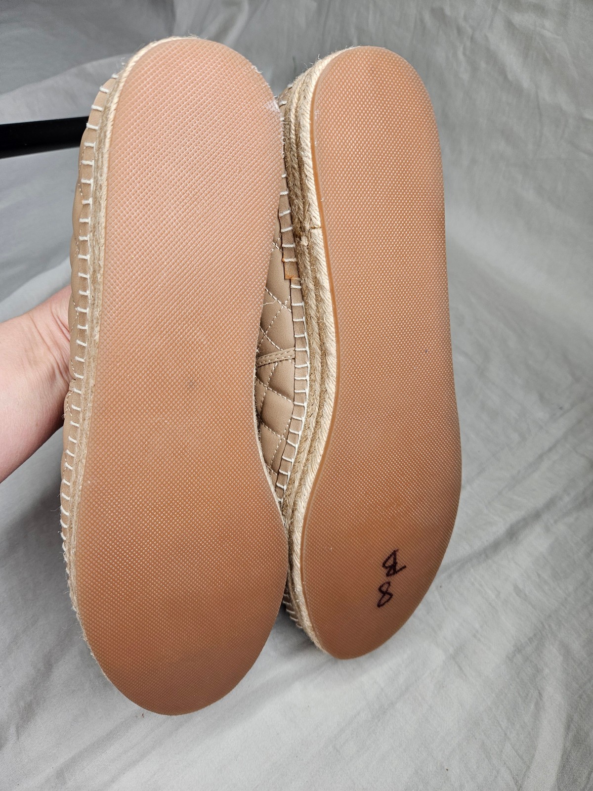 Steve Madden Palamo Espadrilles Slip On Shoes Womens SZ 11 Beige Black Quilted