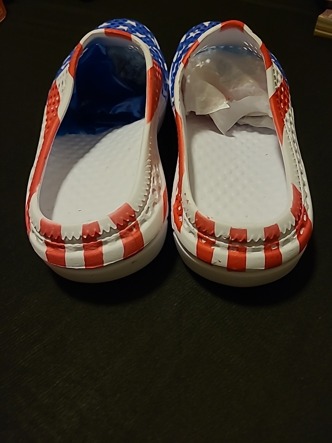 STARS & STRIPES RED WHITE & BLUE PATTERN CLOGS SZ 8 #61