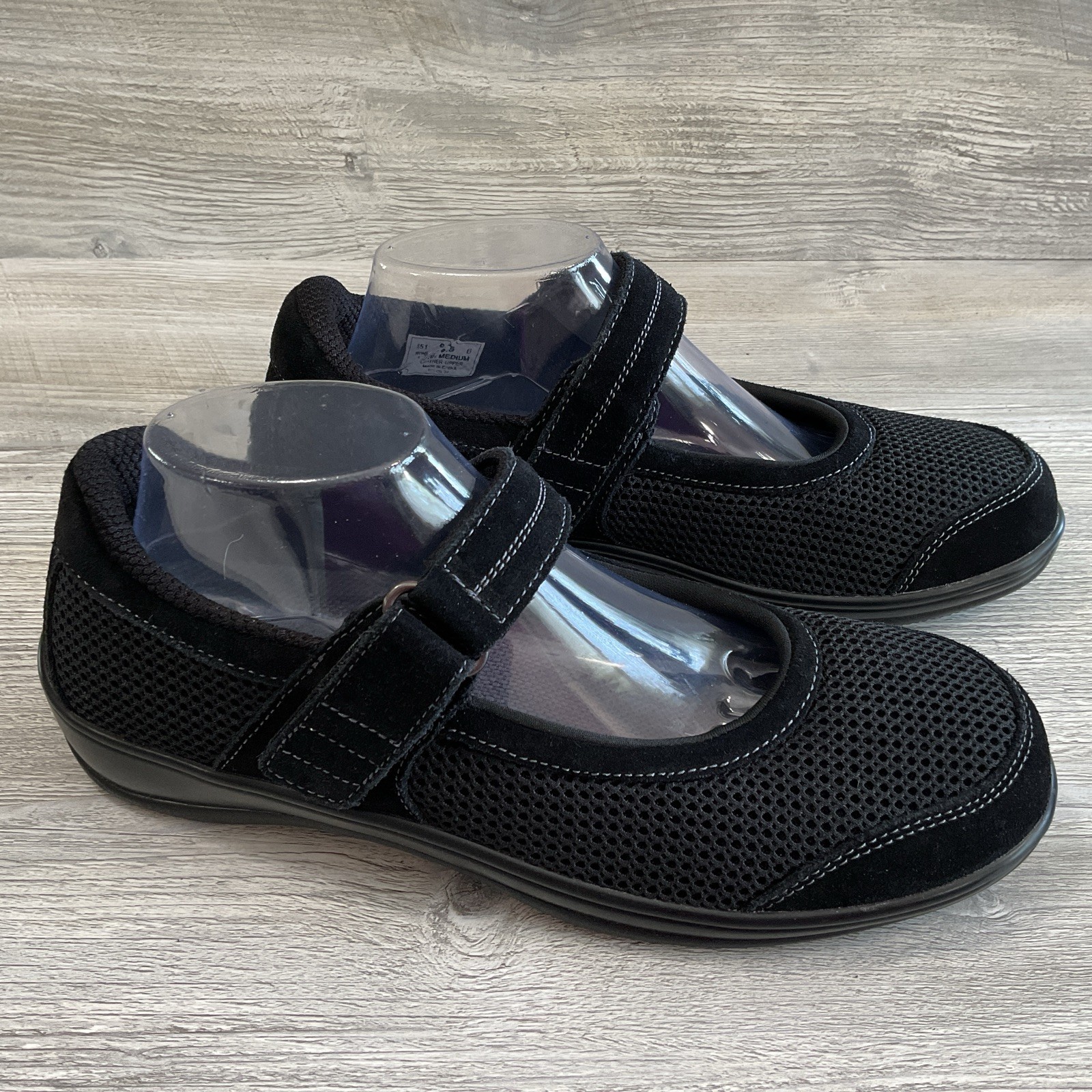 Orthofeet Chattanooga Mary Jane Shoes Women 9.5B Black Leather Mesh Orthotic 851