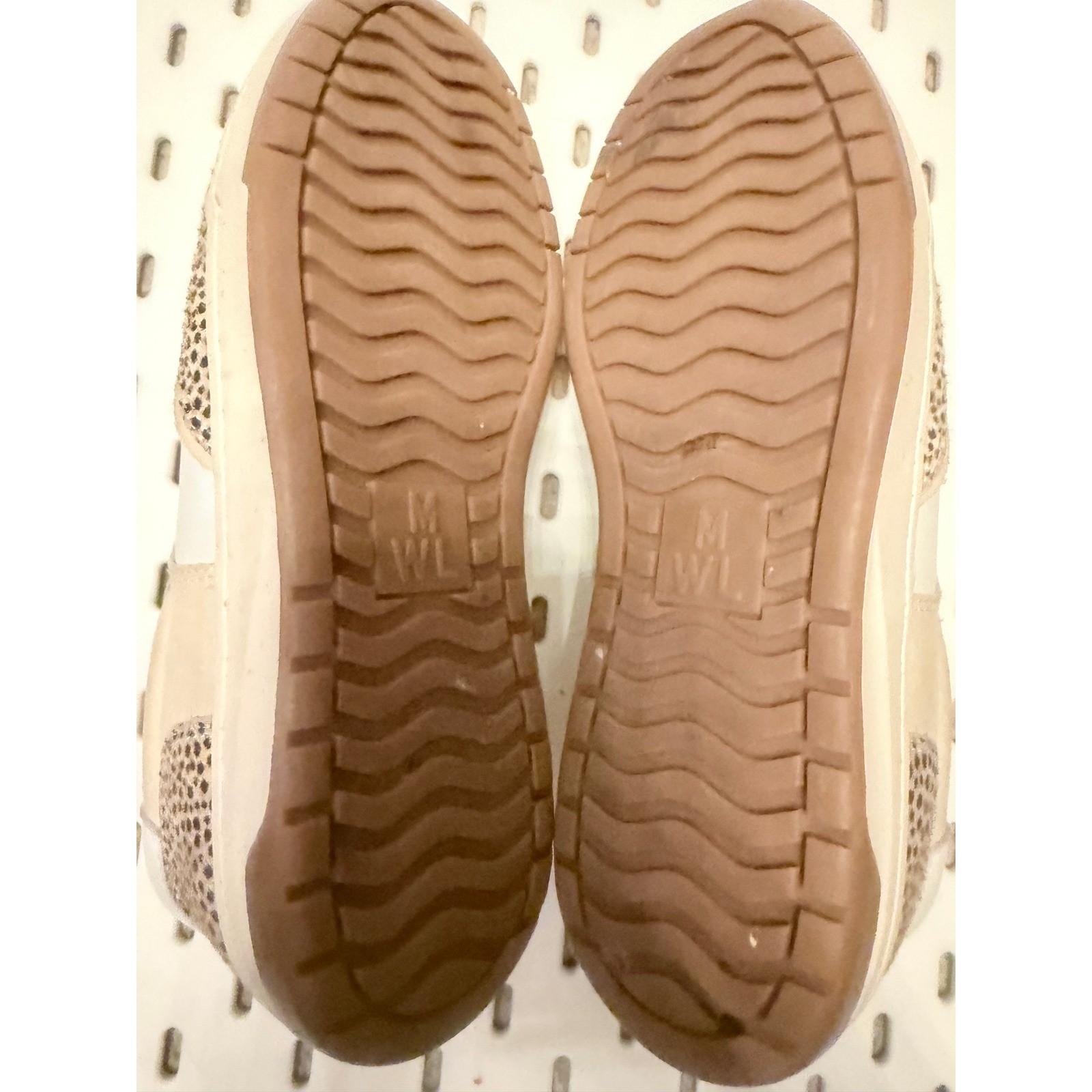Madewell Court Spotted Calf Hair Sneakers Womens 8 Beige White MD783
