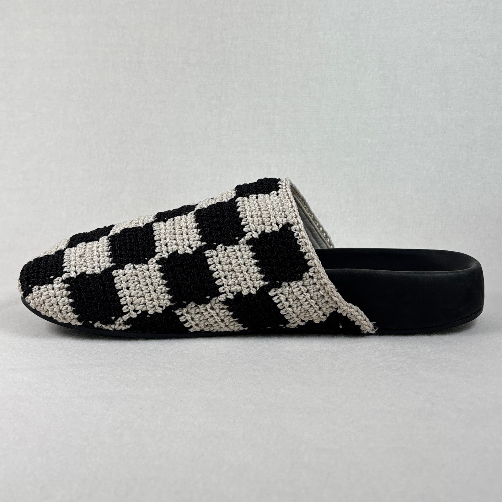 The Sak Black Check Bolinas Clog, Hand Crocheted Recycled Plastic Women’s 8