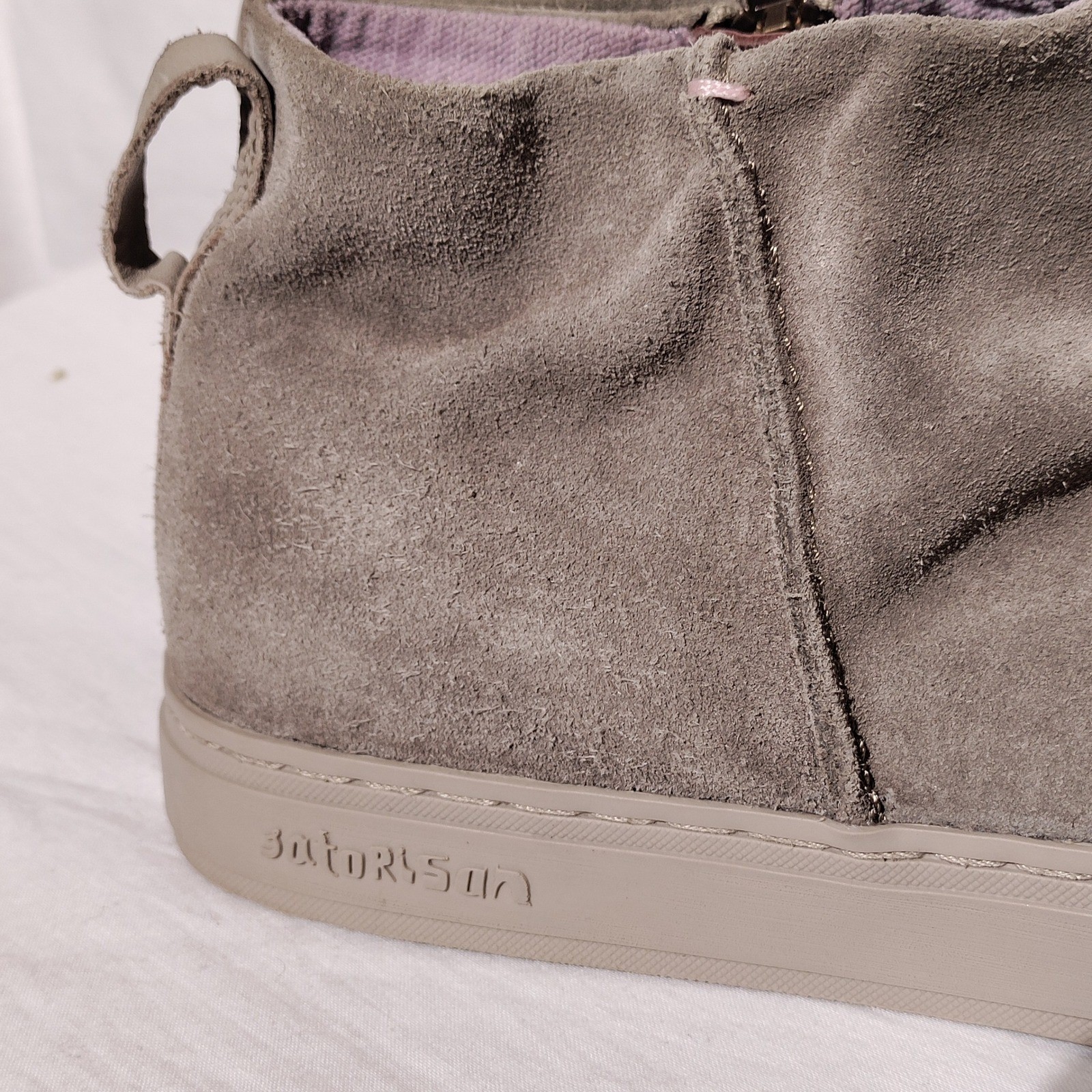Satorisan Hanami Grey Suede Side Zip Womens Sneakers Sz 41 (US 9.5)