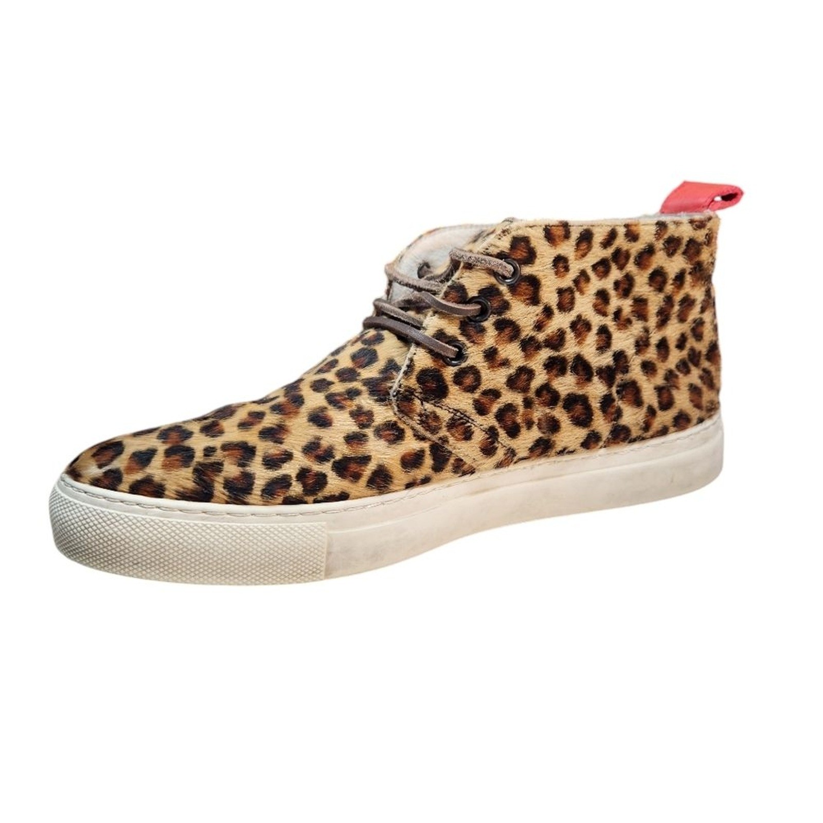 Del Toro Leopard Pony Hair Chukka Sneakers Anthropologie 7 Italian
