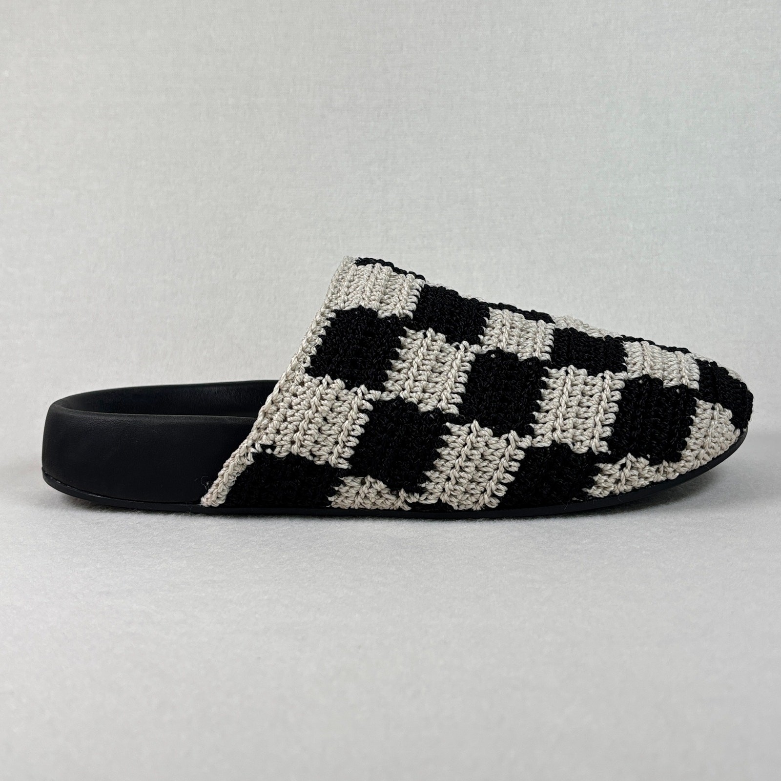 The Sak Black Check Bolinas Clog, Hand Crocheted Recycled Plastic Women’s 8