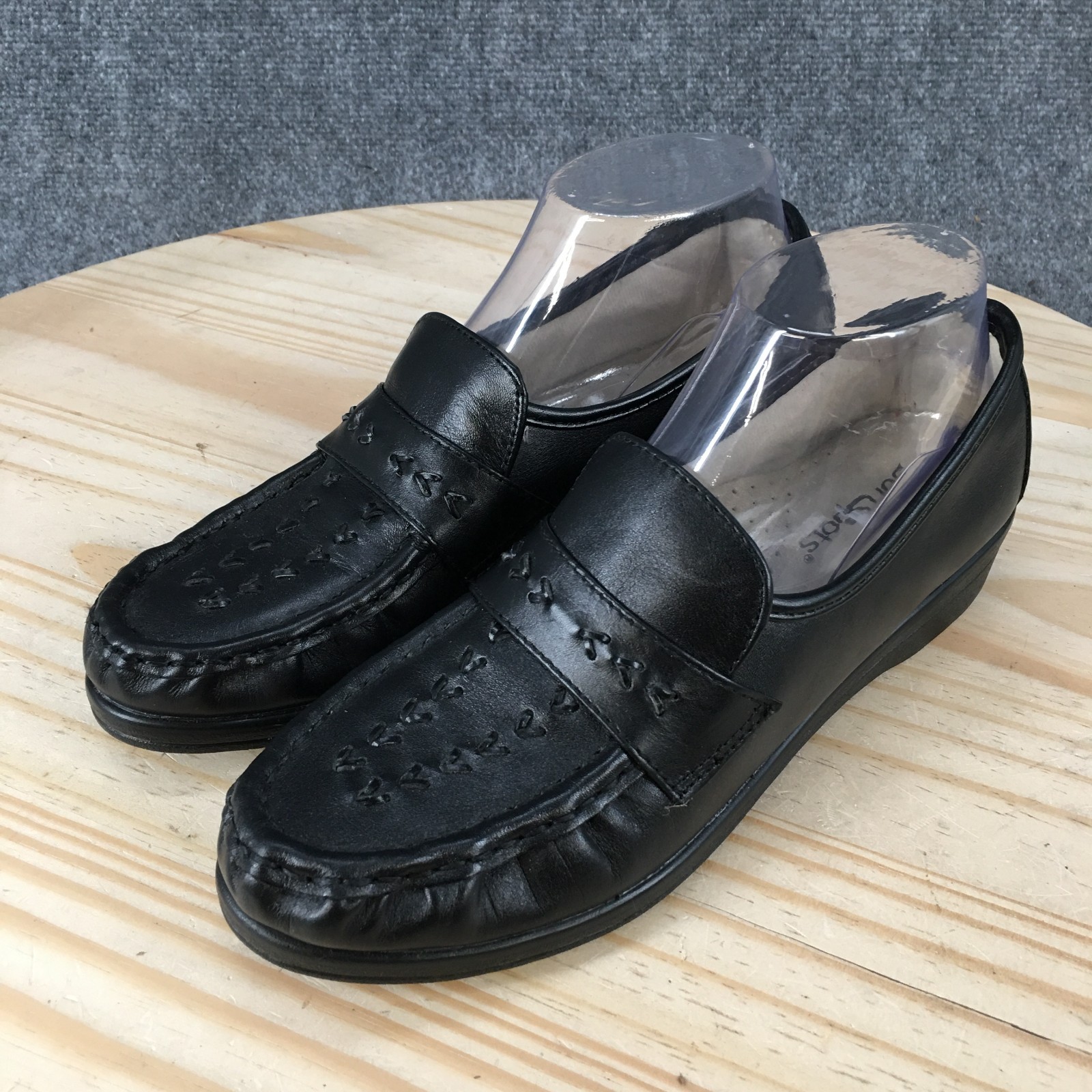 Softspots Venus Lite Shoes Womens 8.5 Narrow Loafer Slip On Casual Leather Black