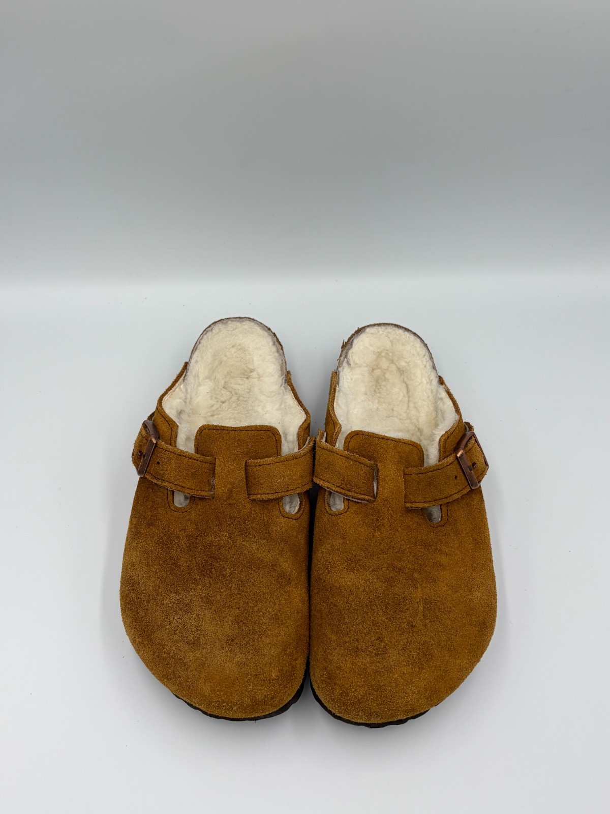 Birkenstock Boston Shearling Clogs Womens US 6-6.5 EU 37 Mink Suede 1001141