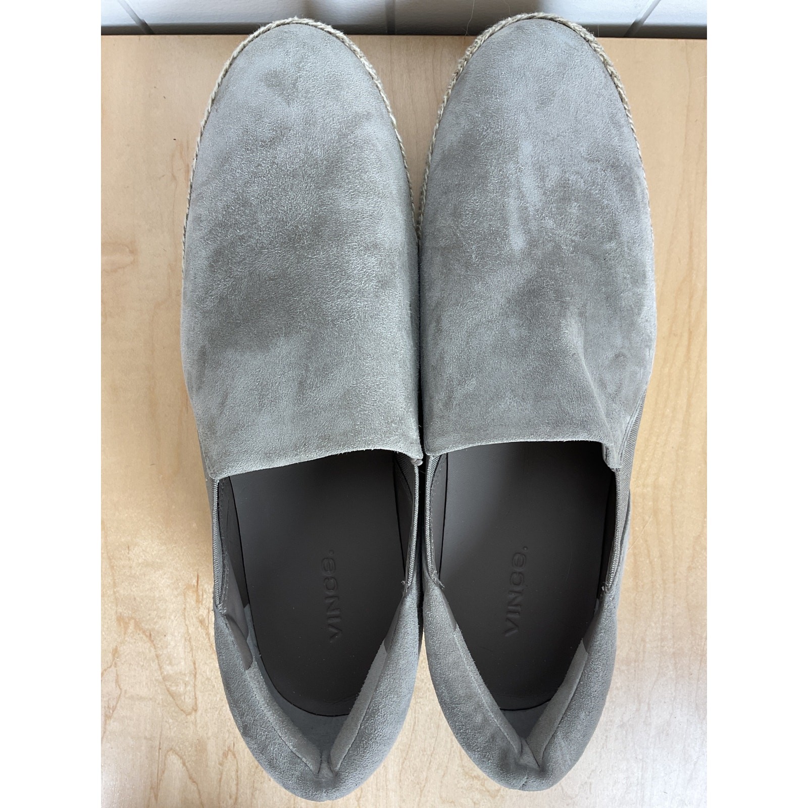 Vince Women’s Wilden Suede Espadrille Dove Gray Slip On Sneaker Platform 9 1/2