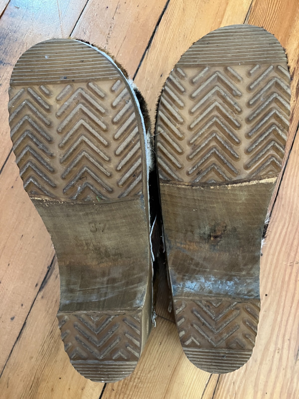 Sanita Pony Hair Camo Swedish Clog Mules 37