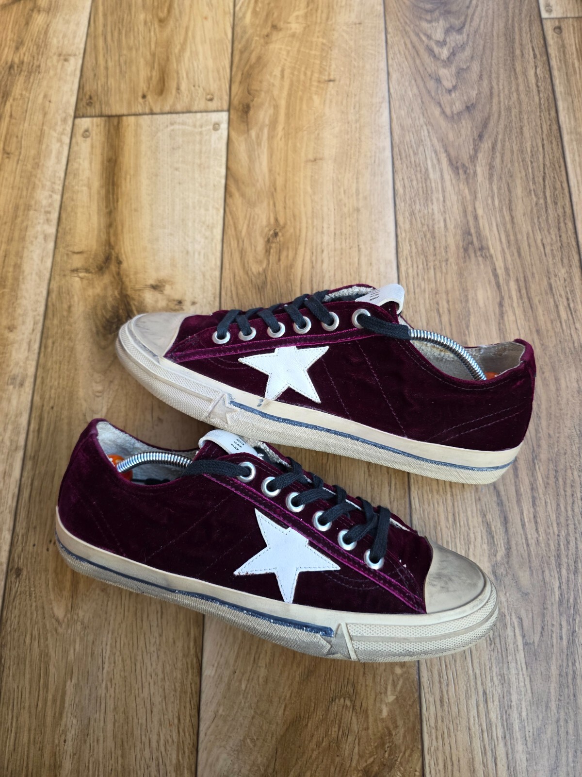 GOLDEN GOOSE VSTAR 2 DELUXE BRAND BURGUNDY SIZE 40 EU, 9.5 US, 7.5 UK