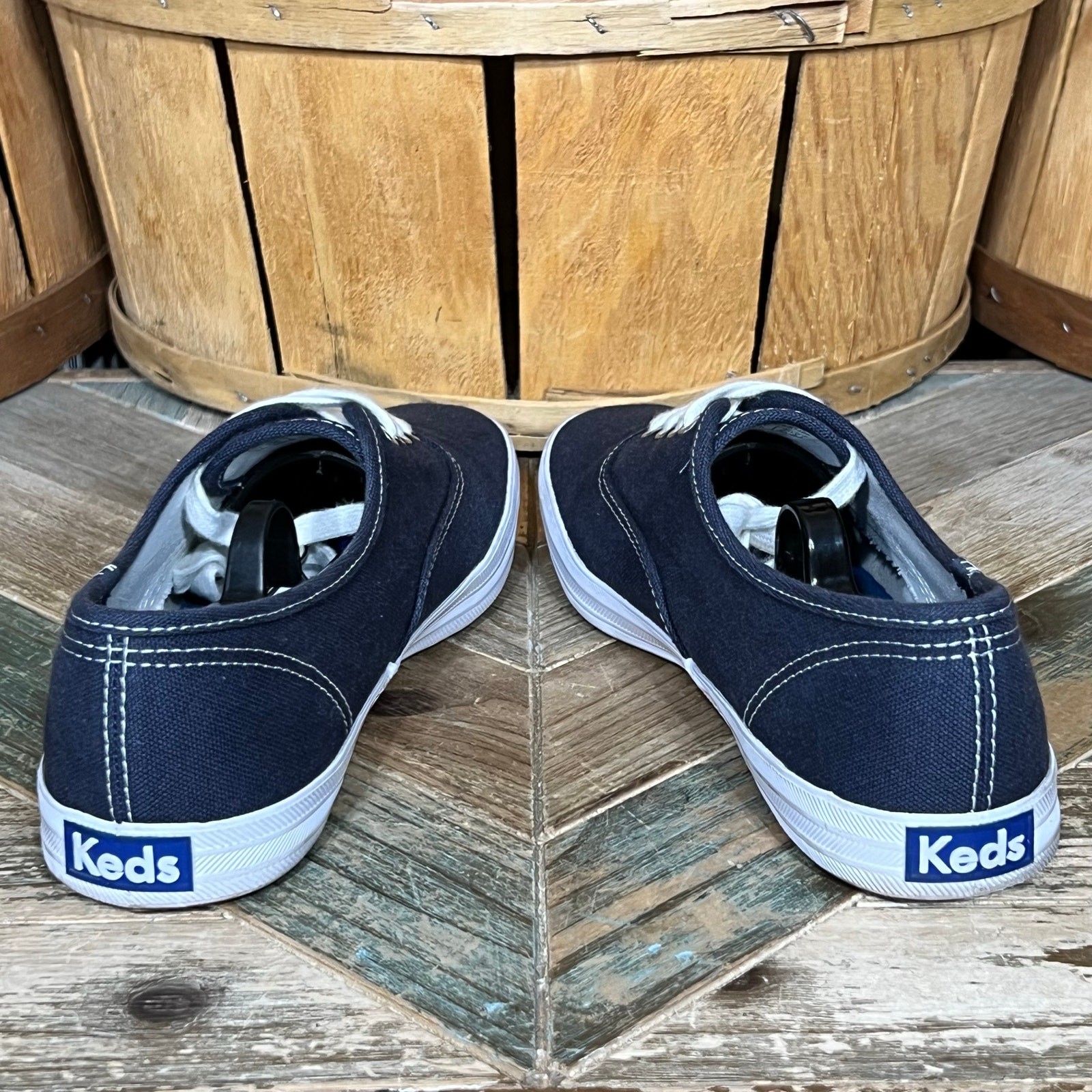 Keds Champion Originals Blue Canvas White Sneakers Shoes Womens Size 9