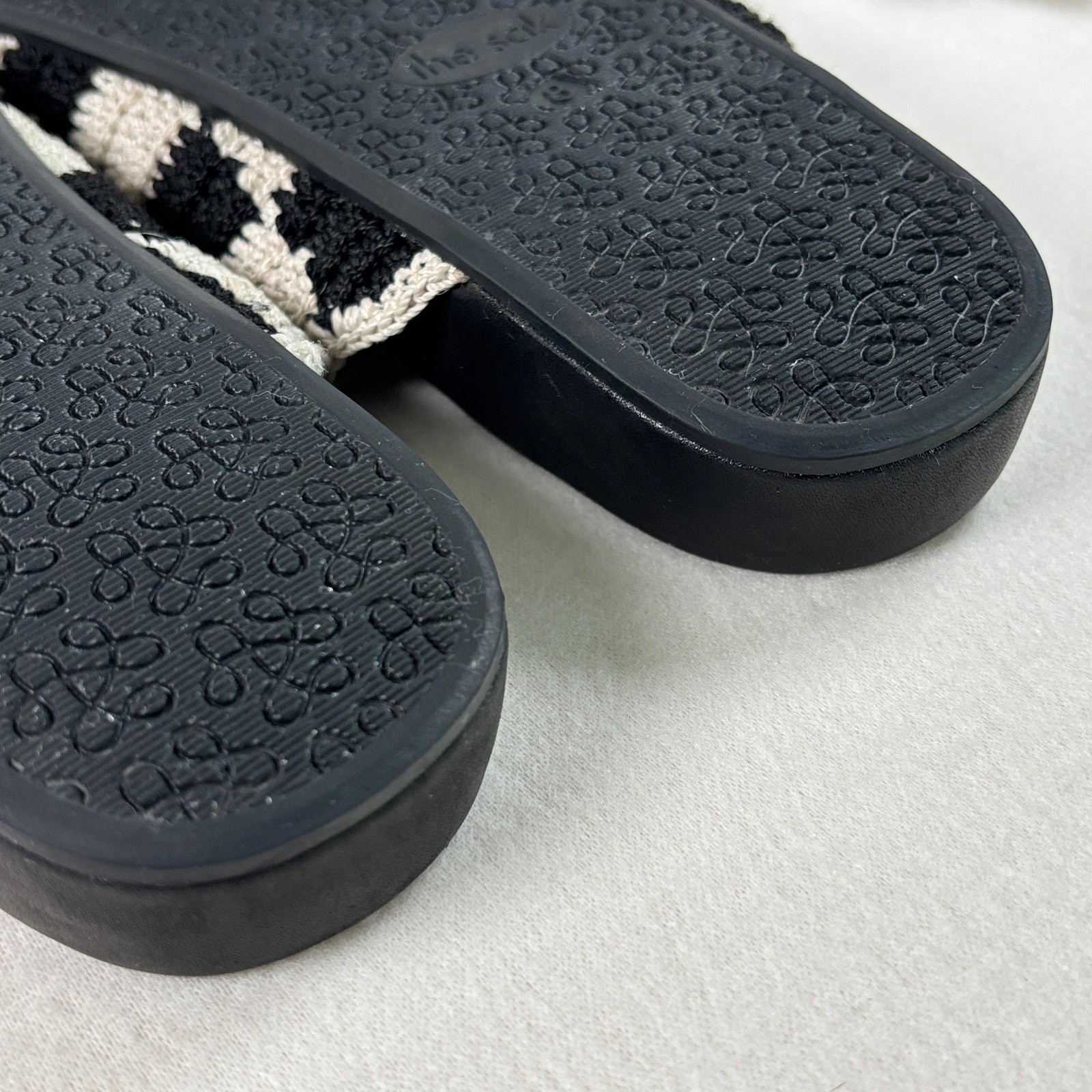 The Sak Black Check Bolinas Clog, Hand Crocheted Recycled Plastic Women’s 8