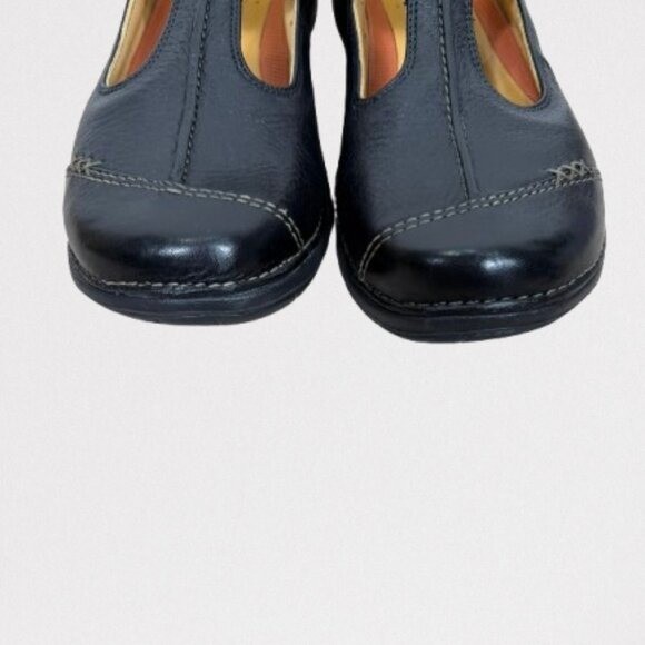 CLARKS Unstructured Women’s Leather Mary Jane Comfort Shoes Size 9.5 Black