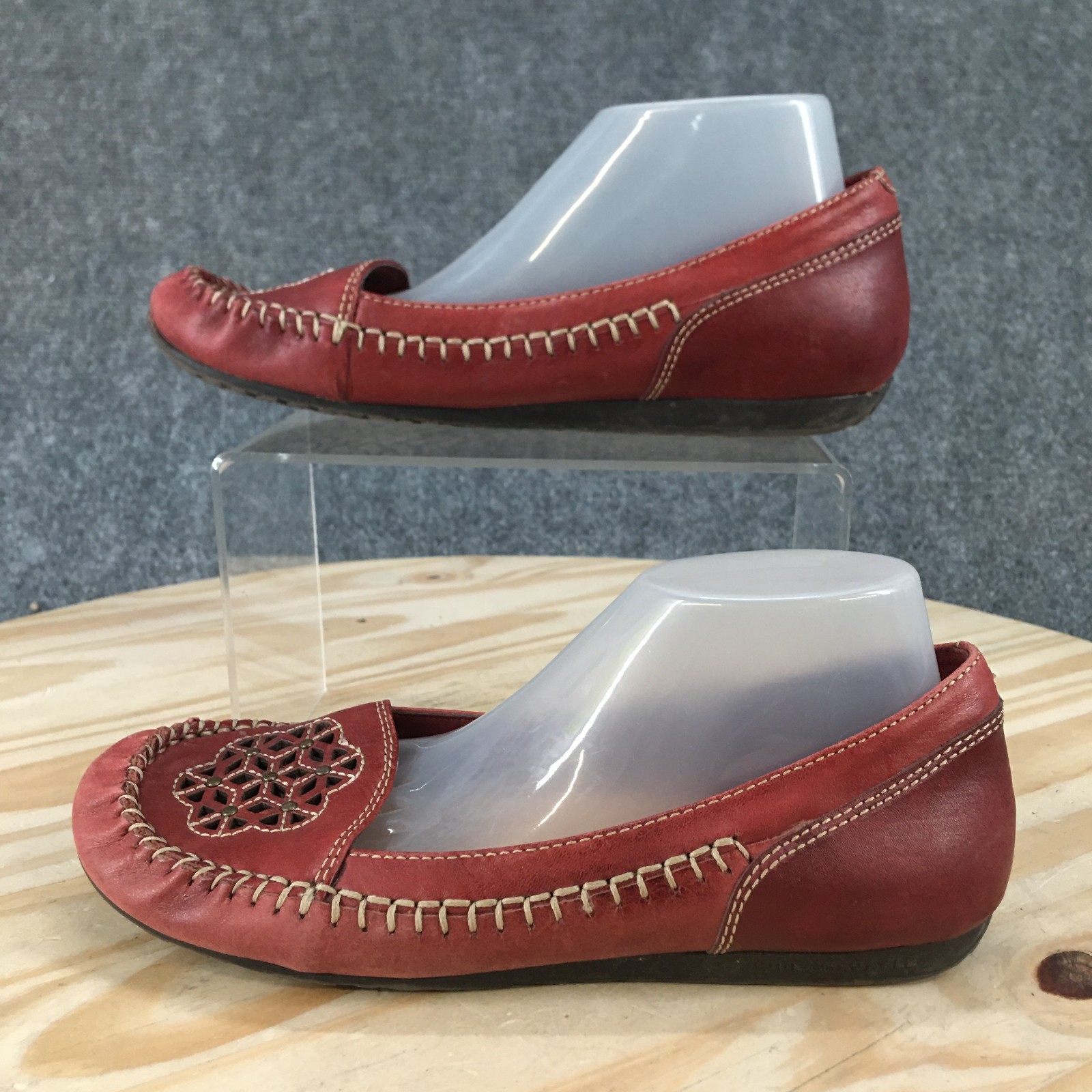Earth Origins Shoes Womens 6.5 M Red Leather Princess 2011S Ballet Flats Comfort