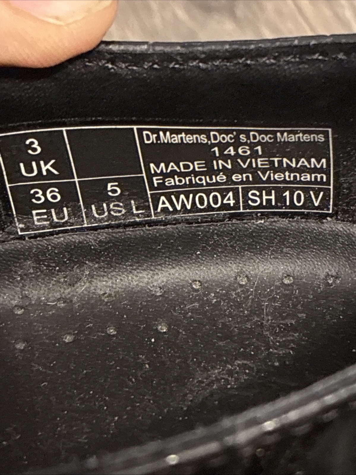 Dr Martens 1461 BEX Black Zebra Embossed Leather Shoes US 6- UK 5