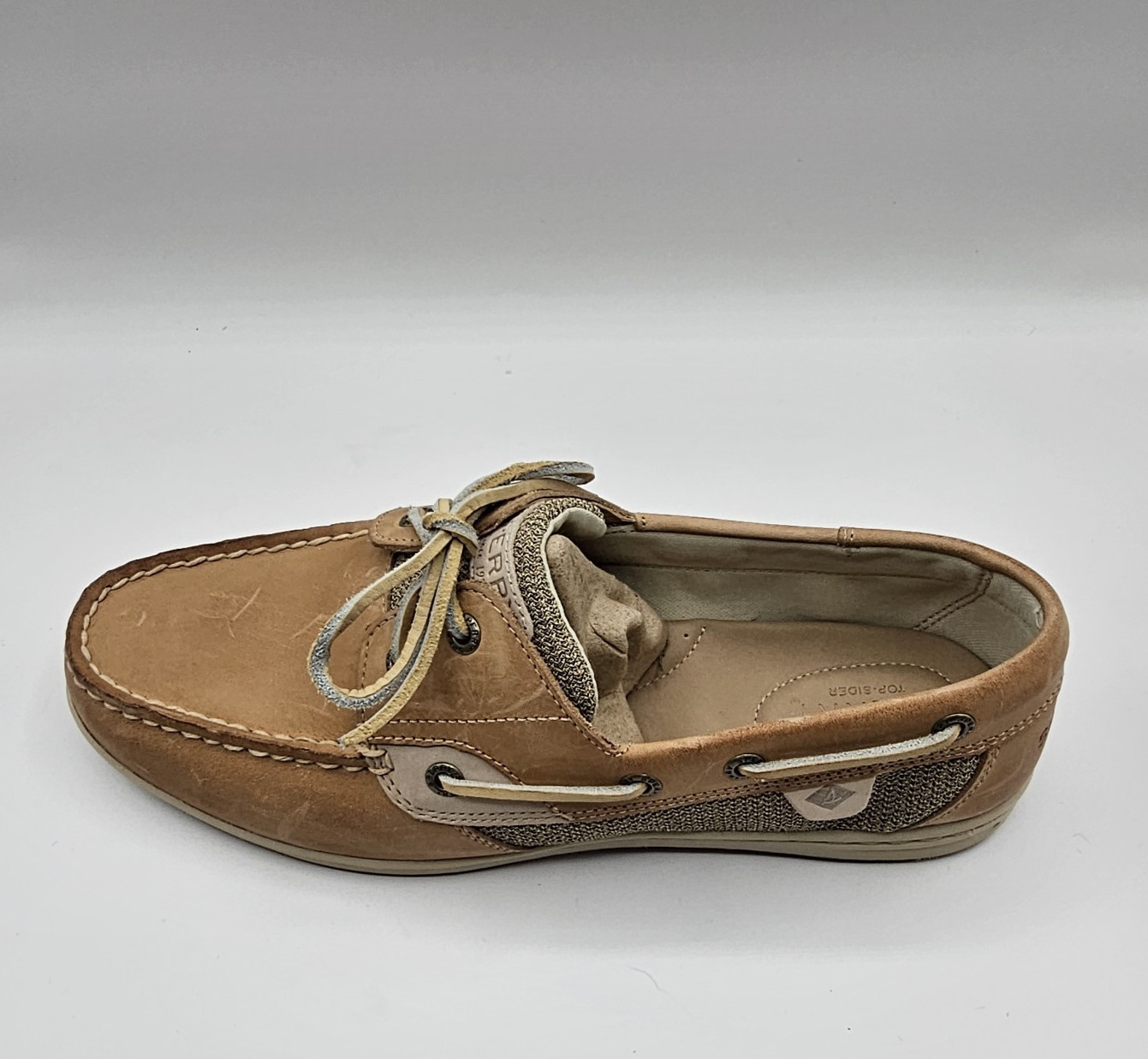 Sperry Top-Sider Women’s Koifish Boat Shoe Leather Oat Size 10 Wide New w/box