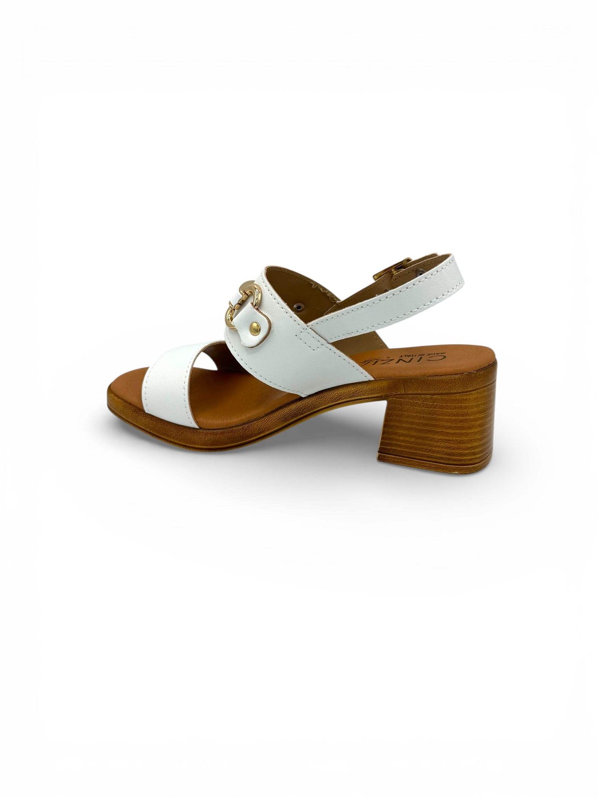 Cinzia Soft LF150001 Women’s White Leather Heeled Sandals