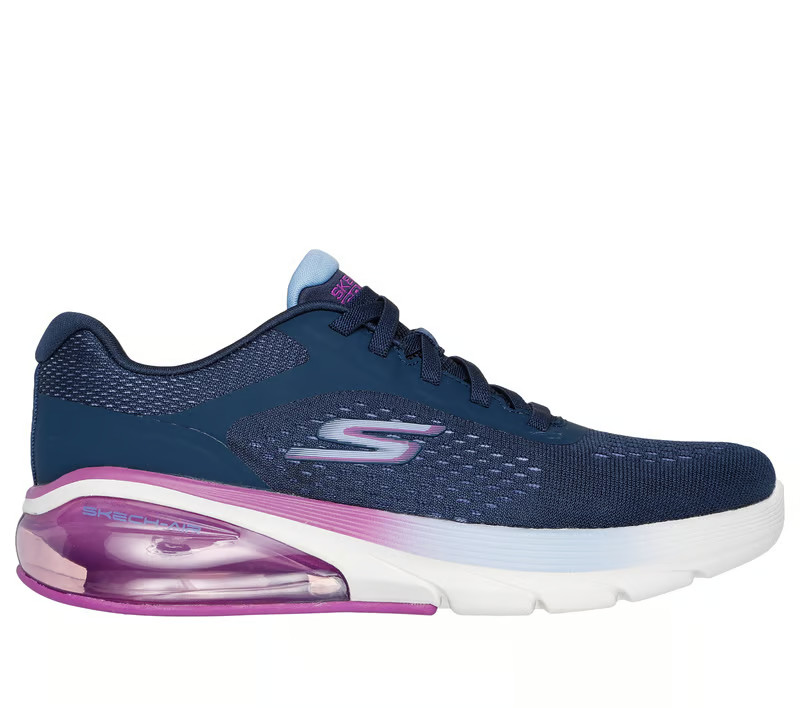 NEW WOMENS SKECHERS GO WALK AIR 3.0 REE Navy Purple MESH Shoes AUTHENTIC IN BOX