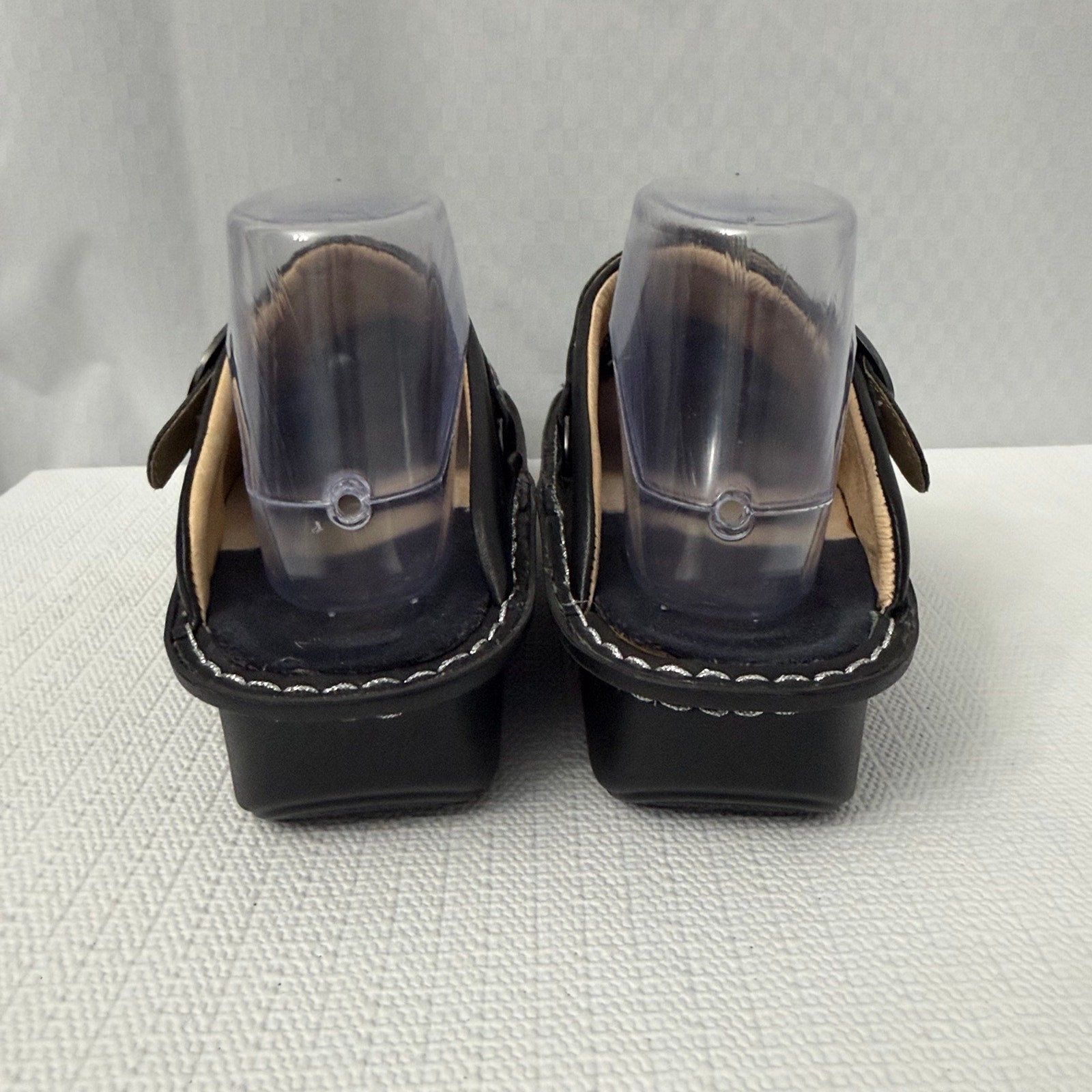 Alegria Seville Clog Womens Size 11 Black Leather Floral Cutout Comfort Shoes 41