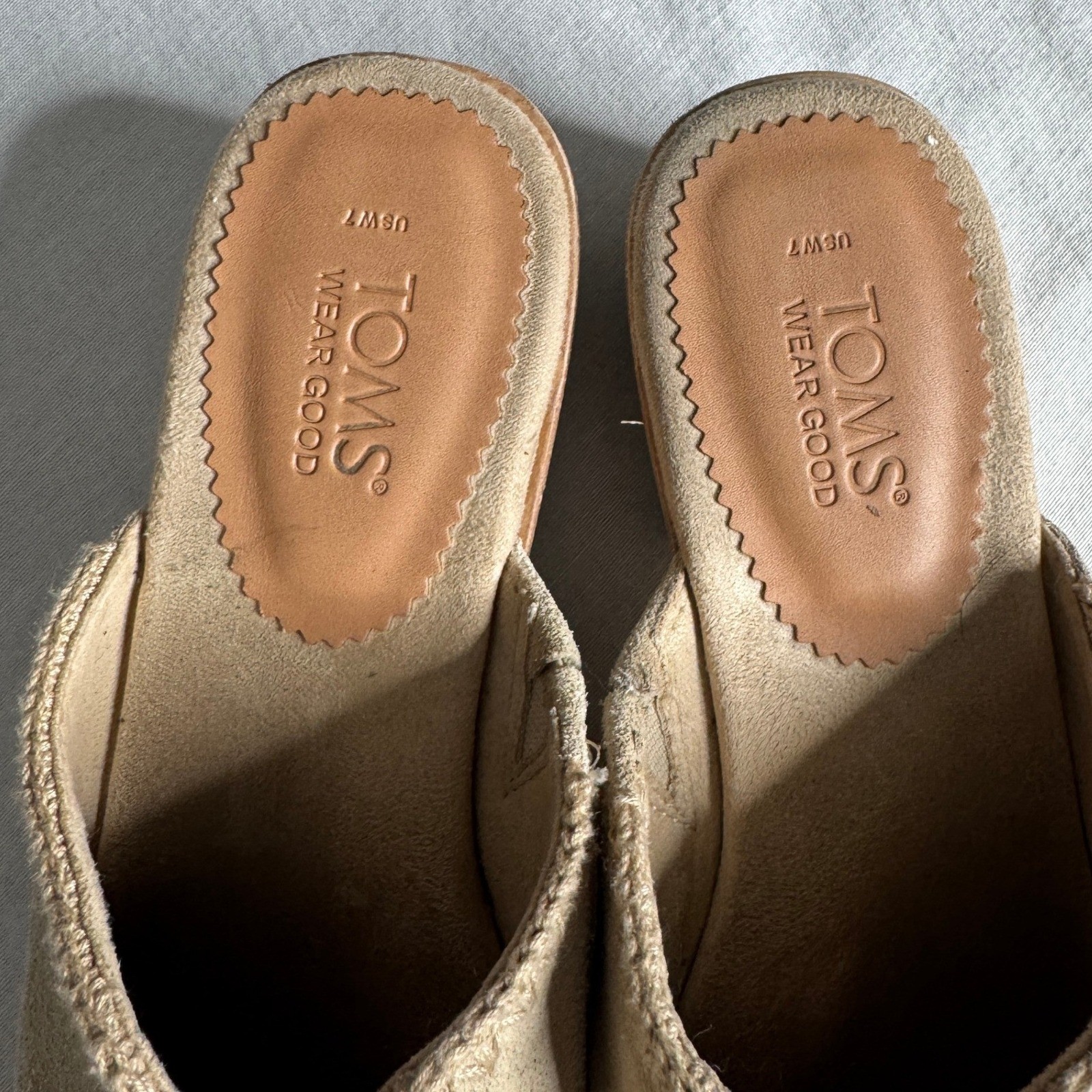 Toms Addison Suede Clogs Wood Platform Chunky Boho Minimalist Mules Womens 7