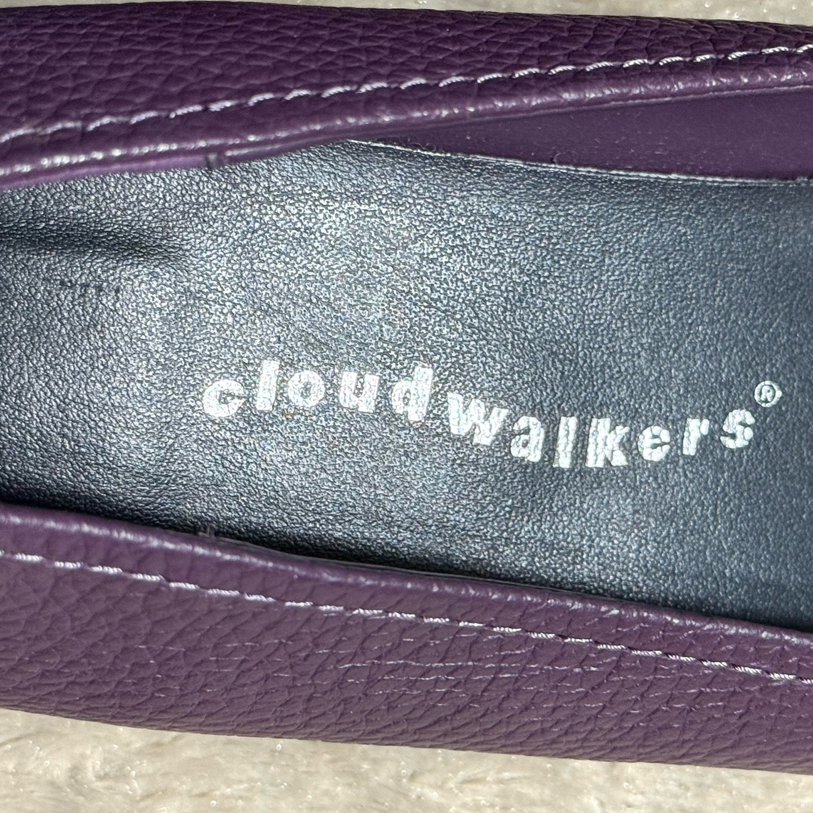 Cloud Walkers Castle Deep Purple Leather Slip On Comfort Shoes Womens 11W,NEW
