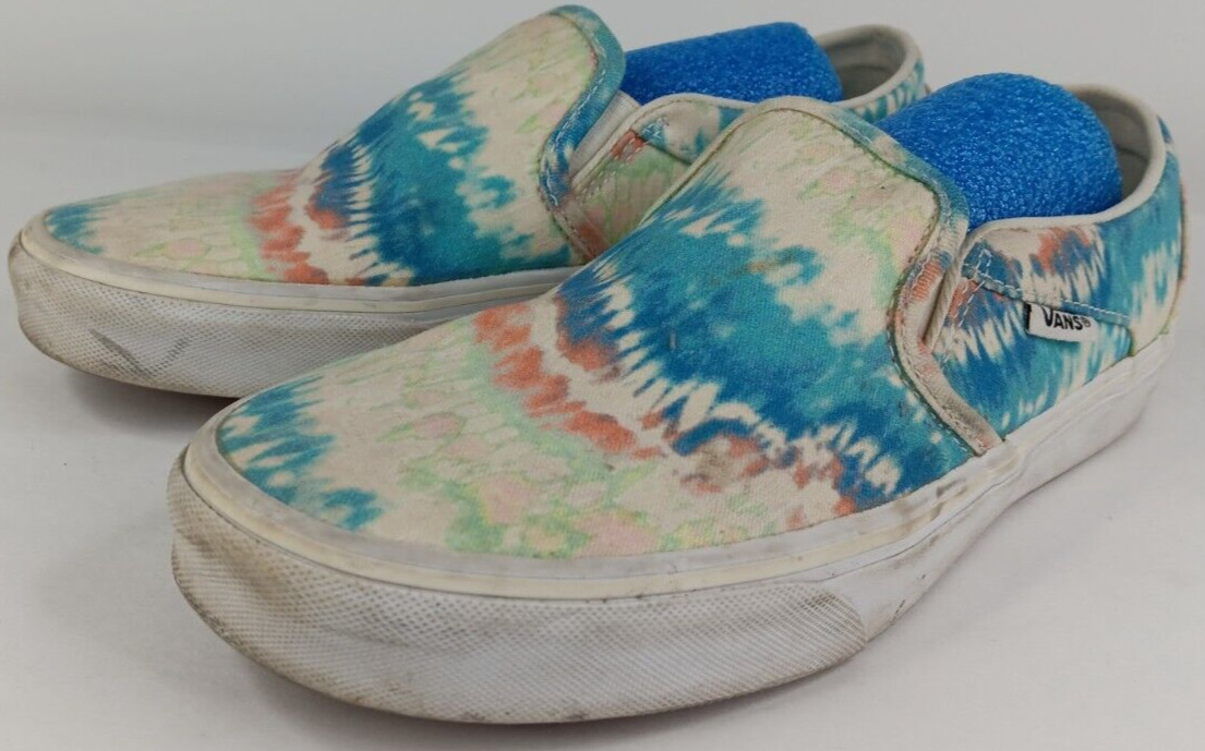 Vans skate Shoes Women’s 9.5 Asher Tie Dye Sneakers Slip On 751505 Multicolor