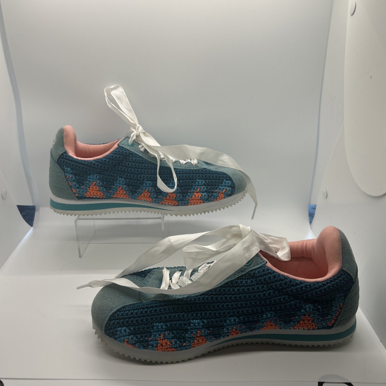 Poppy Lifestyle Made For Sneaker in Blue Crochet Boho Gypsy Size 7 Free People