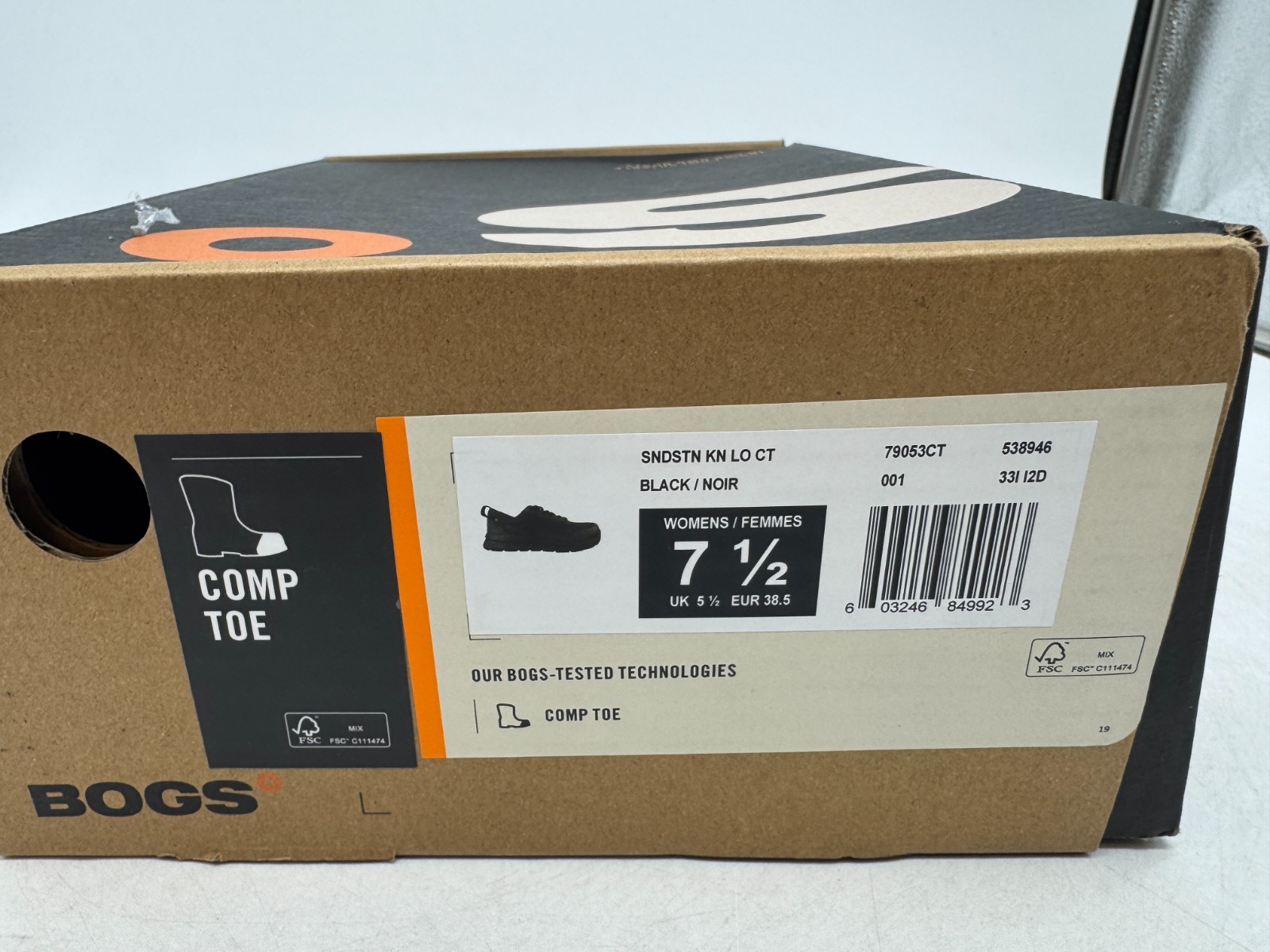 Bogs Sandstone Knit Low Composite Sneakers Women’s Black Mesh Safety Toe – 7.5