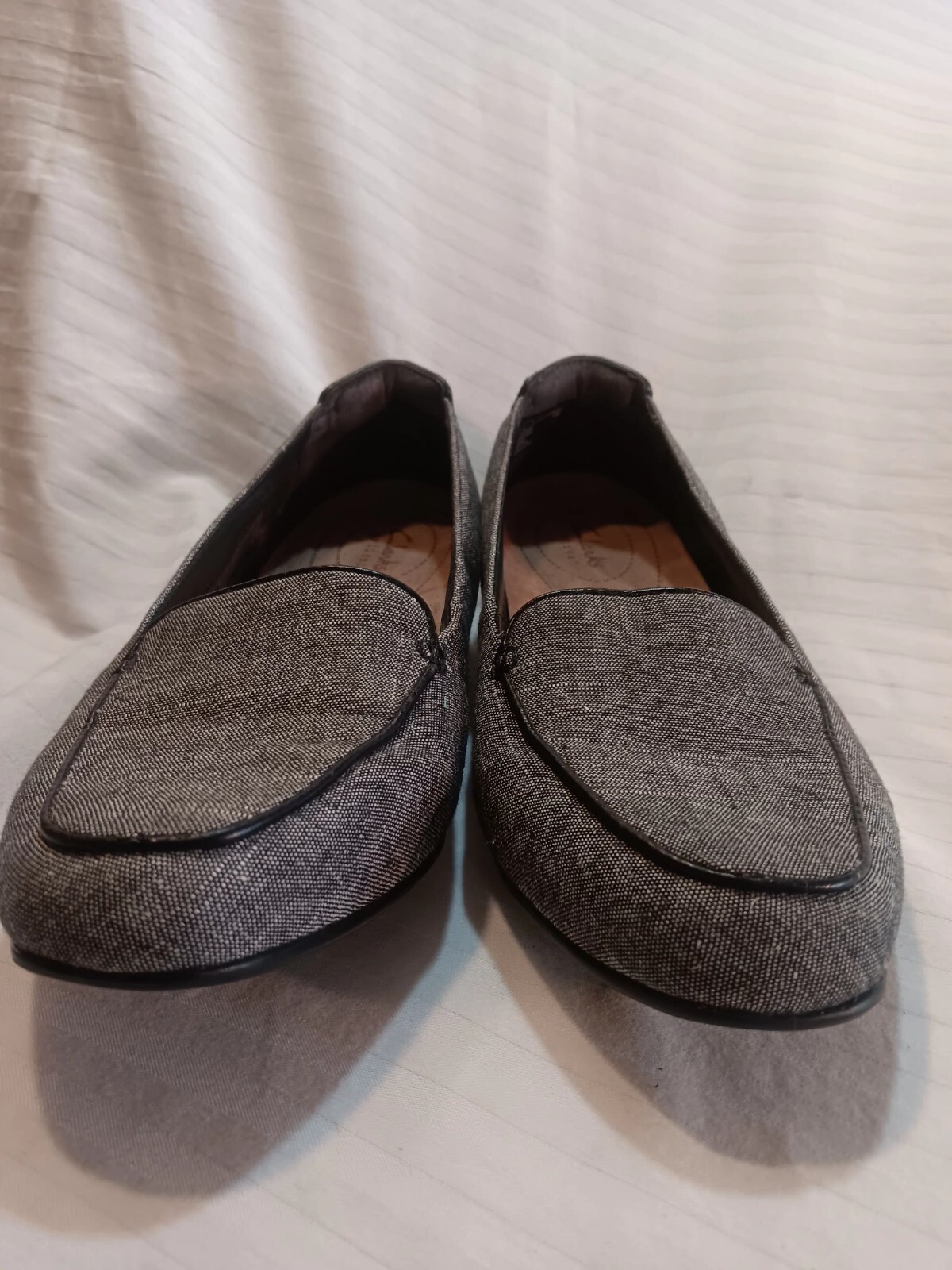 Women’s, Sz 7 ,Clarks, Bendables, artisan, Thoughtful Q Block Heel ,Gray Cloth~
