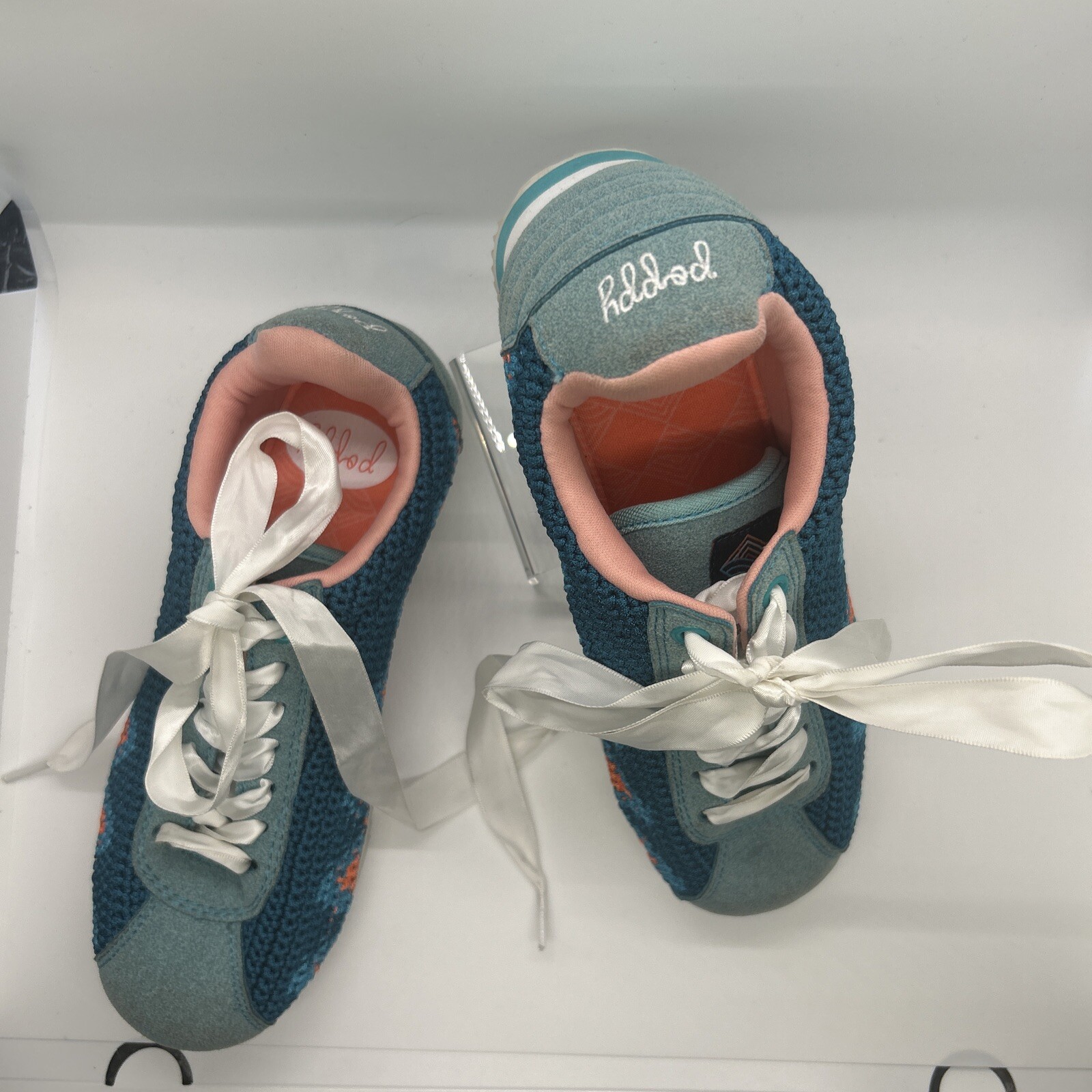 Poppy Lifestyle Made For Sneaker in Blue Crochet Boho Gypsy Size 7 Free People