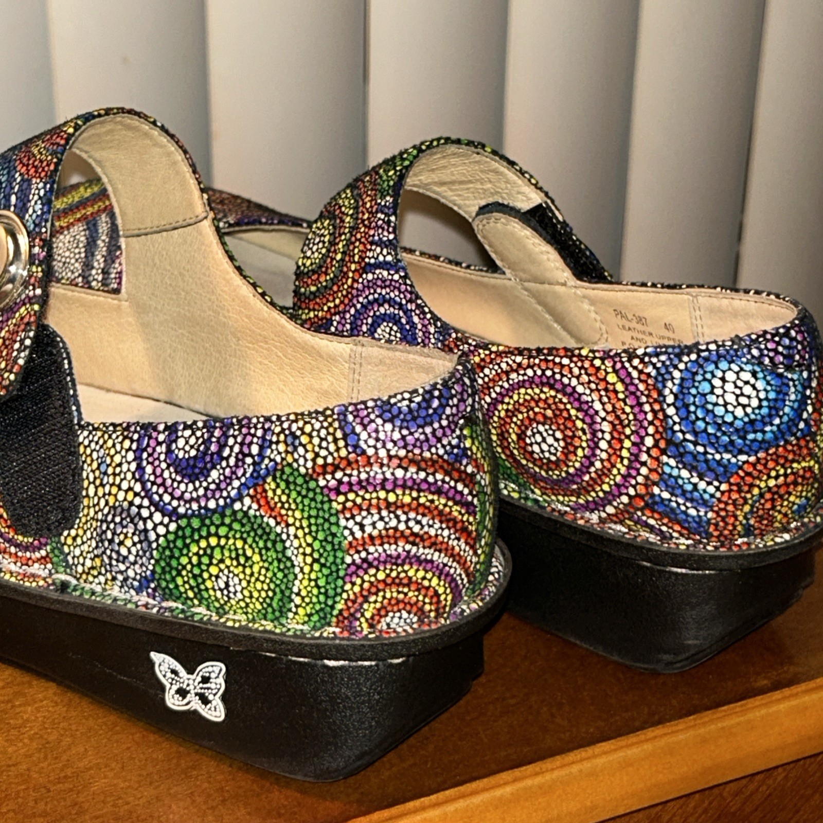 Alegria Paloma Bullseye Mary Jane Clogs Leather Womens 9.5 /40