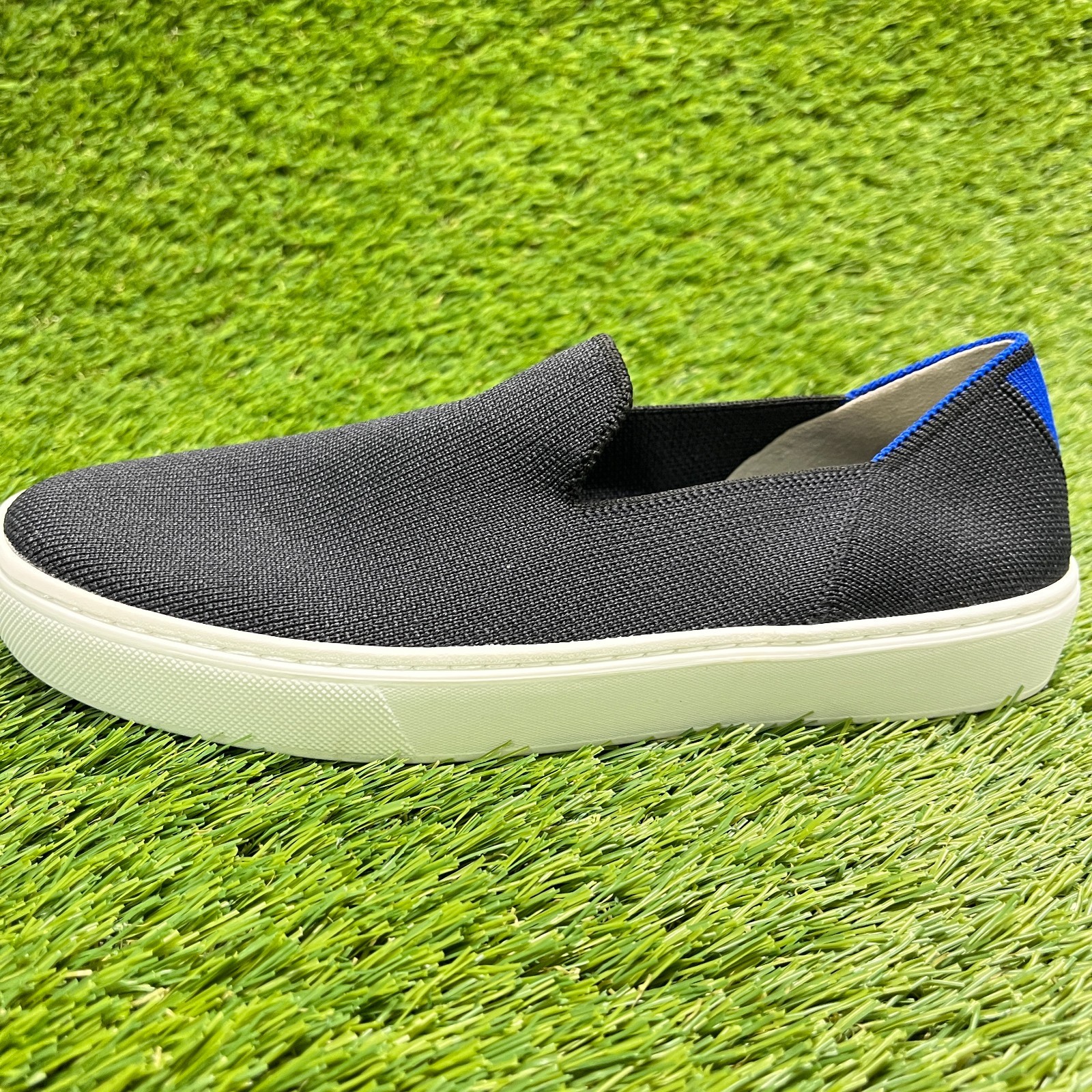 Rothy’s The Original Womens Size 7 Black Blue Classic Comfort Slip On Shoes