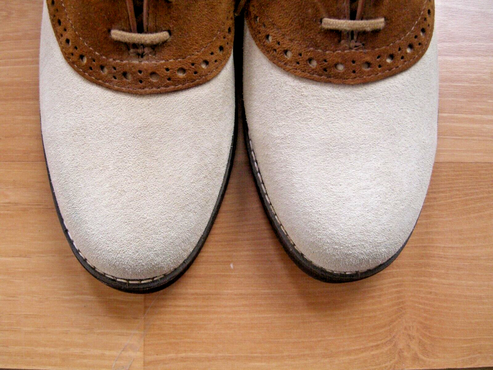 Vintage Hush Puppies Brown/tan Saddle Shoes womens 7 1/2 M NOS