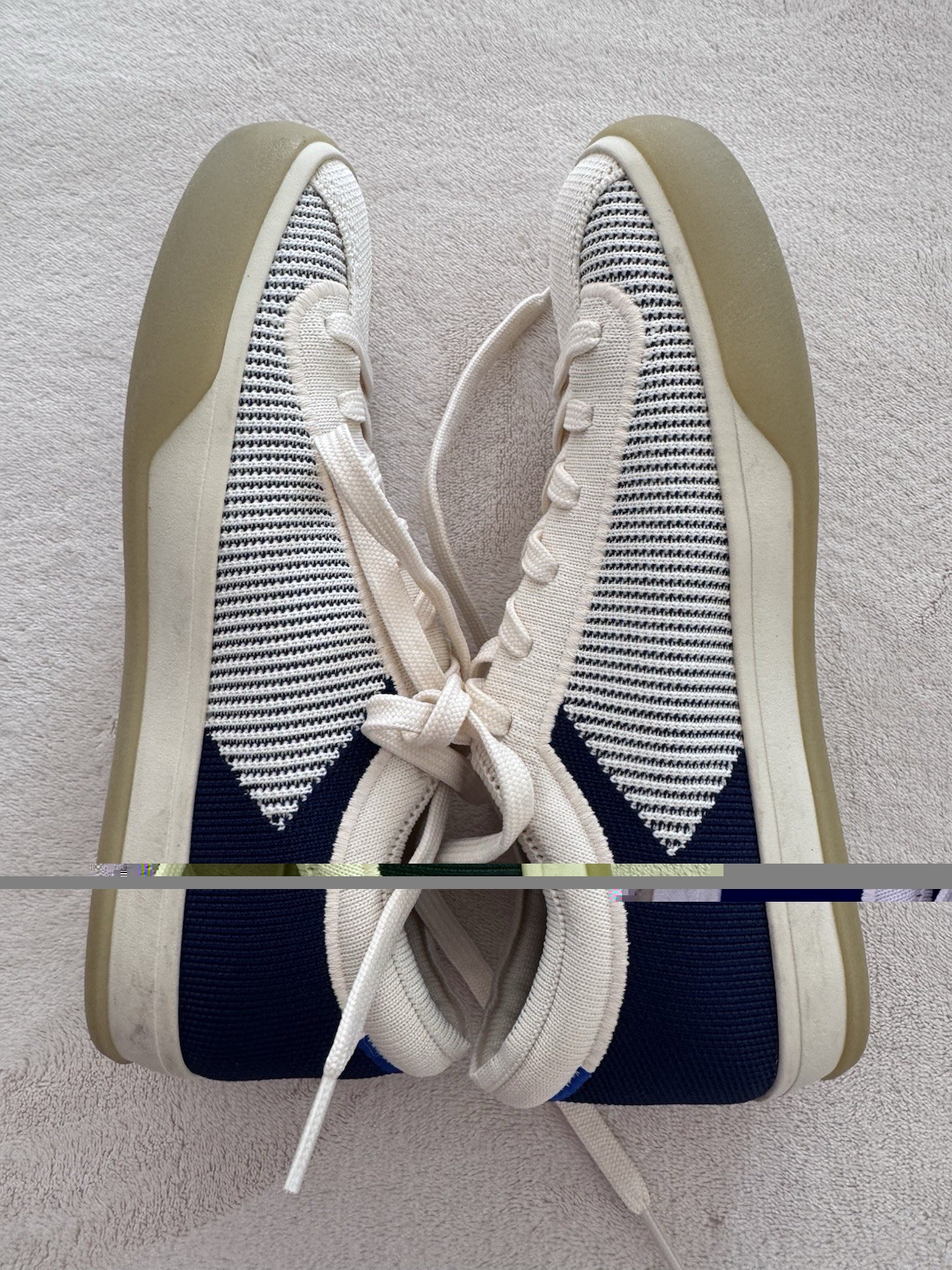 Rothy’s Lace Up Sneaker Low Top Shoes Navy Blue & Cream – Women’s Size 6