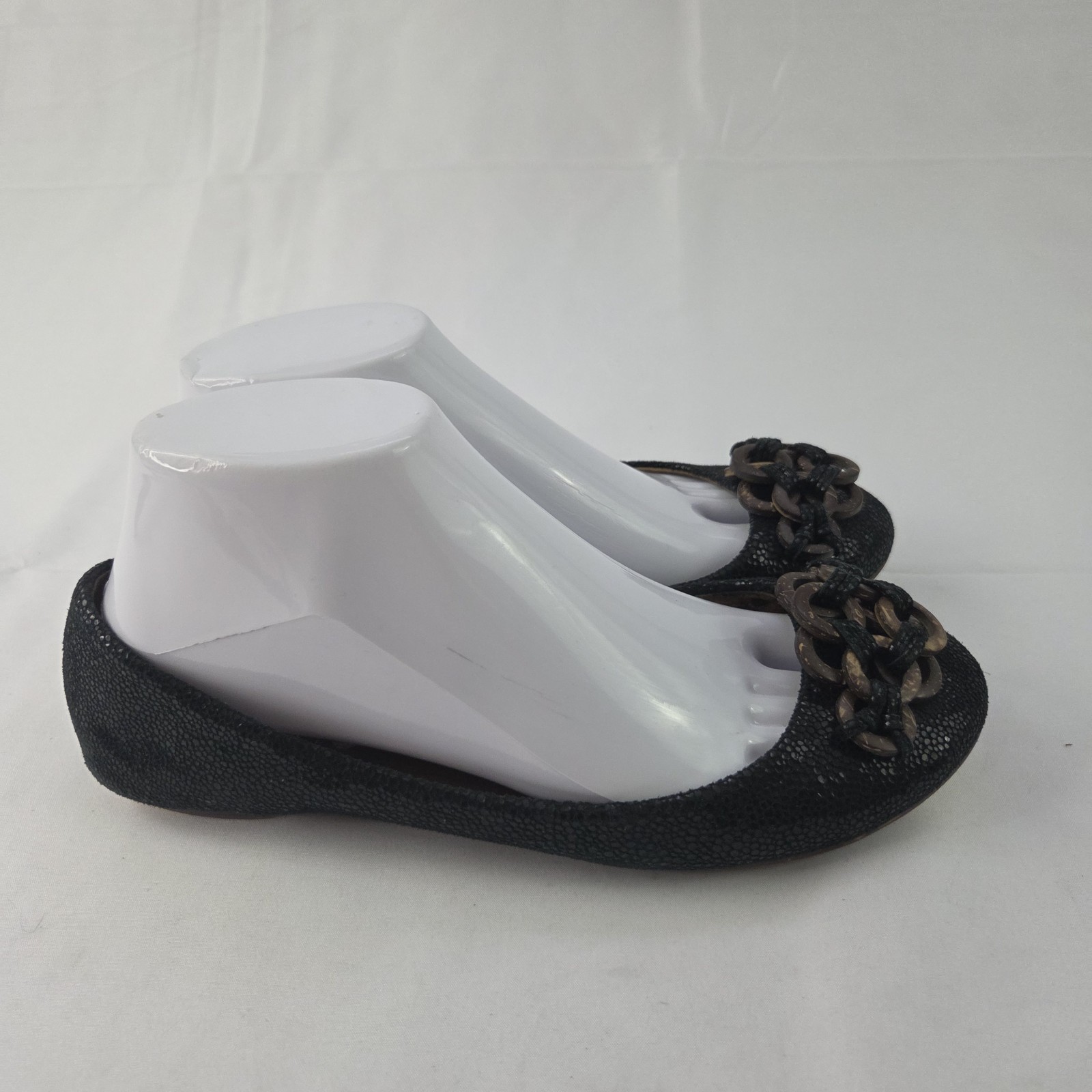 Jeffrey Campbell Ballet Flats Womens 7.5 Black Snake Print Leather Slip On Shoes
