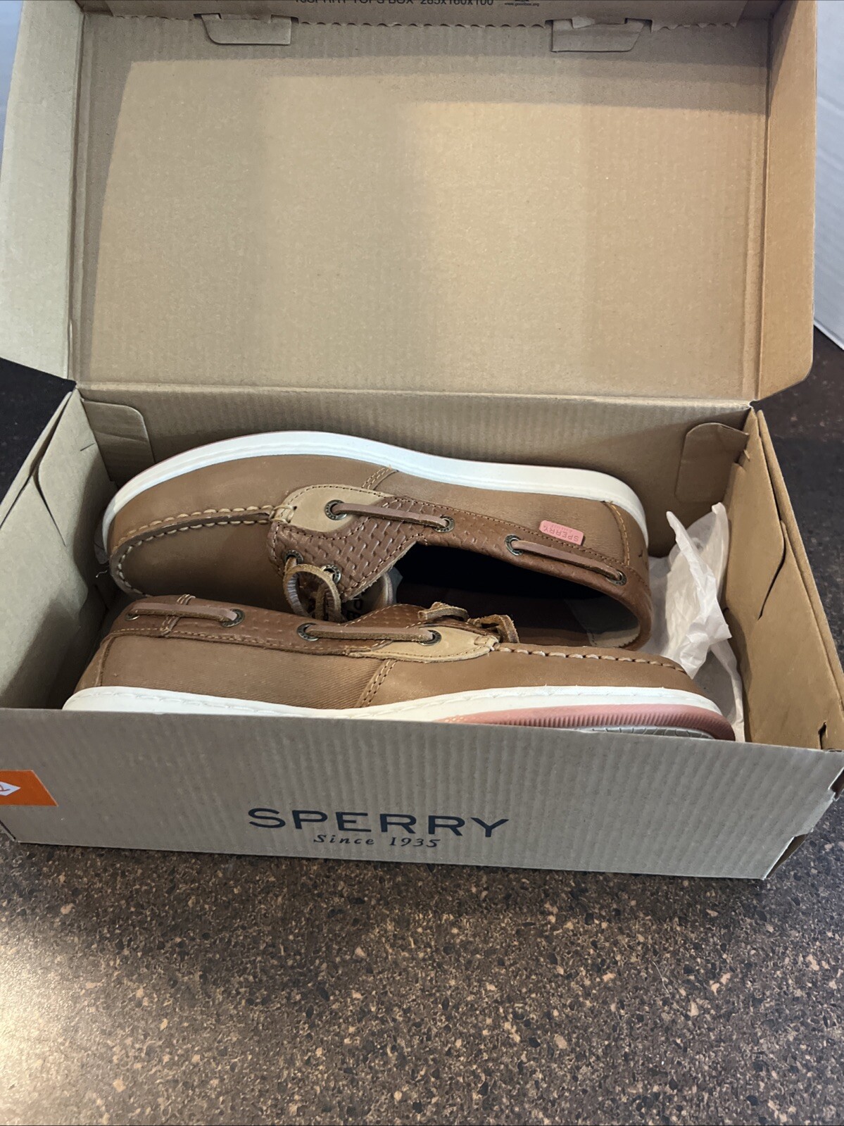 SPERRY Top Sider Women’s Size 5.5 M Koifish 2 Eye Boat Shoes Linen/Oat 95589
