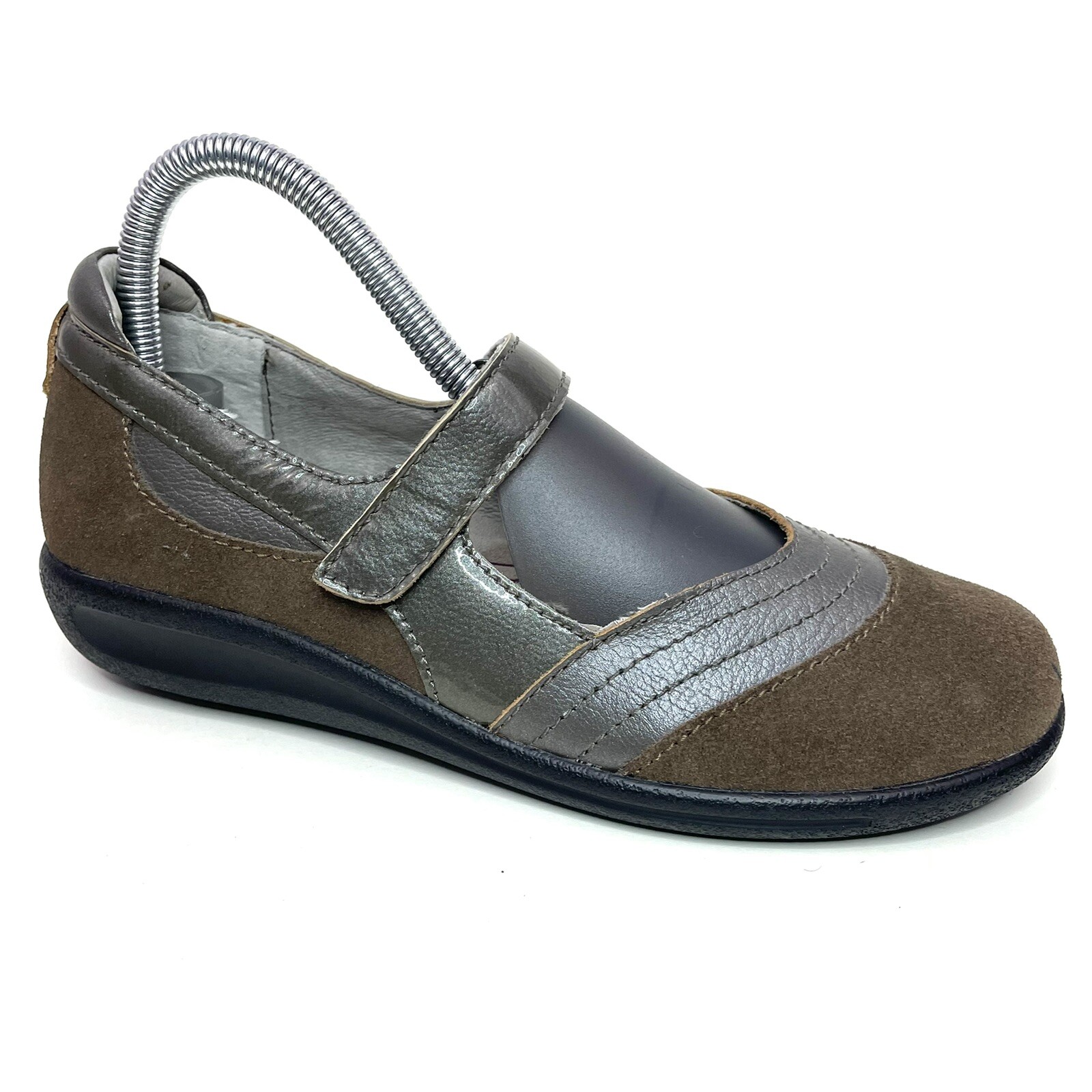 Sanita Womens Fanny Mary Janes Shoes Brown Suede Hook And Loop US 6 EUR 37