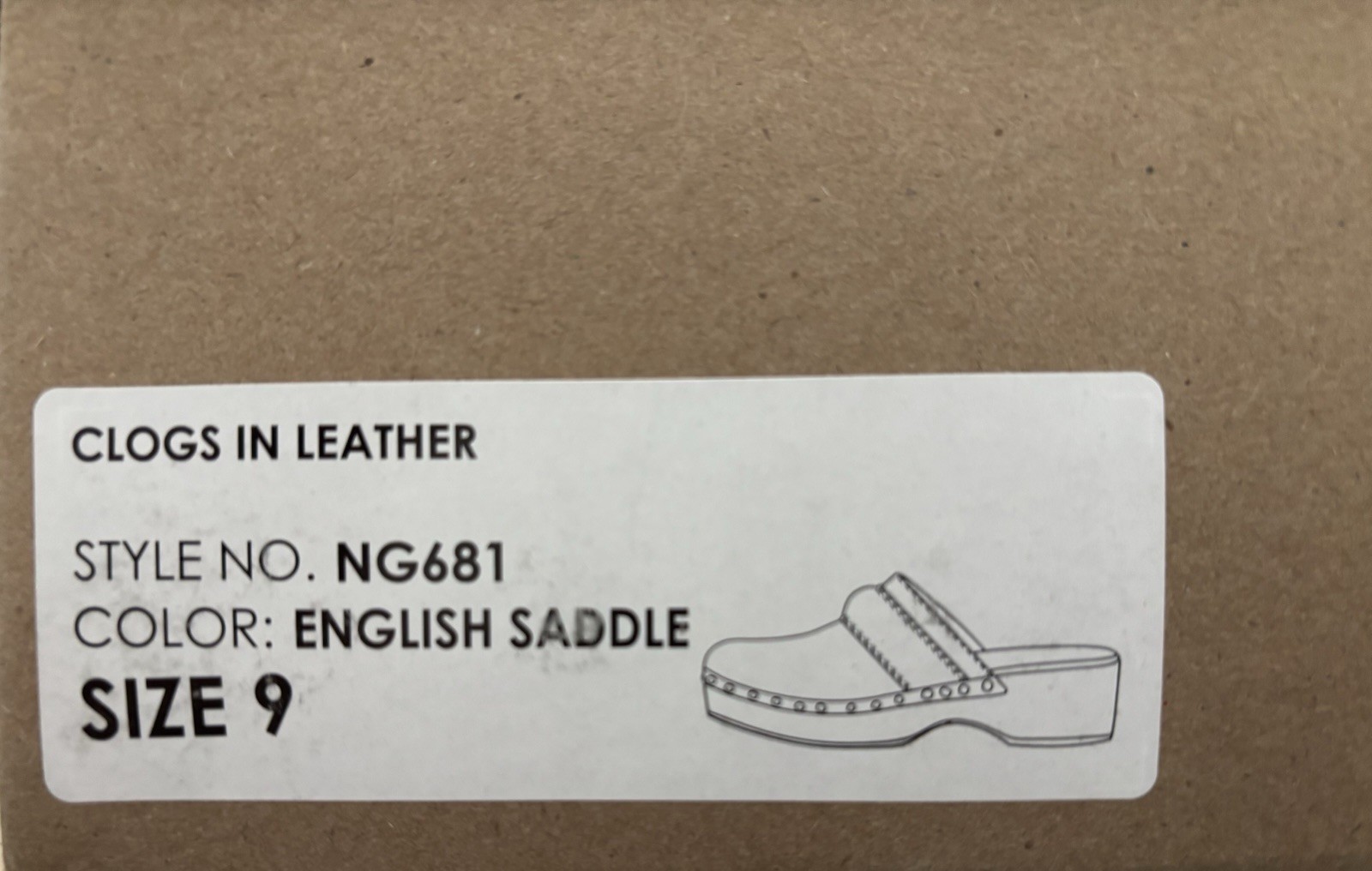 New with Box Madewell Leather Clogs, English Saddle brown, Women’s Size 9