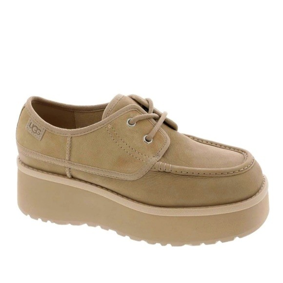UGG MUSTARD SEED SUEDE CITYFUNC PLATFORM SHOES, WOMEN US 9